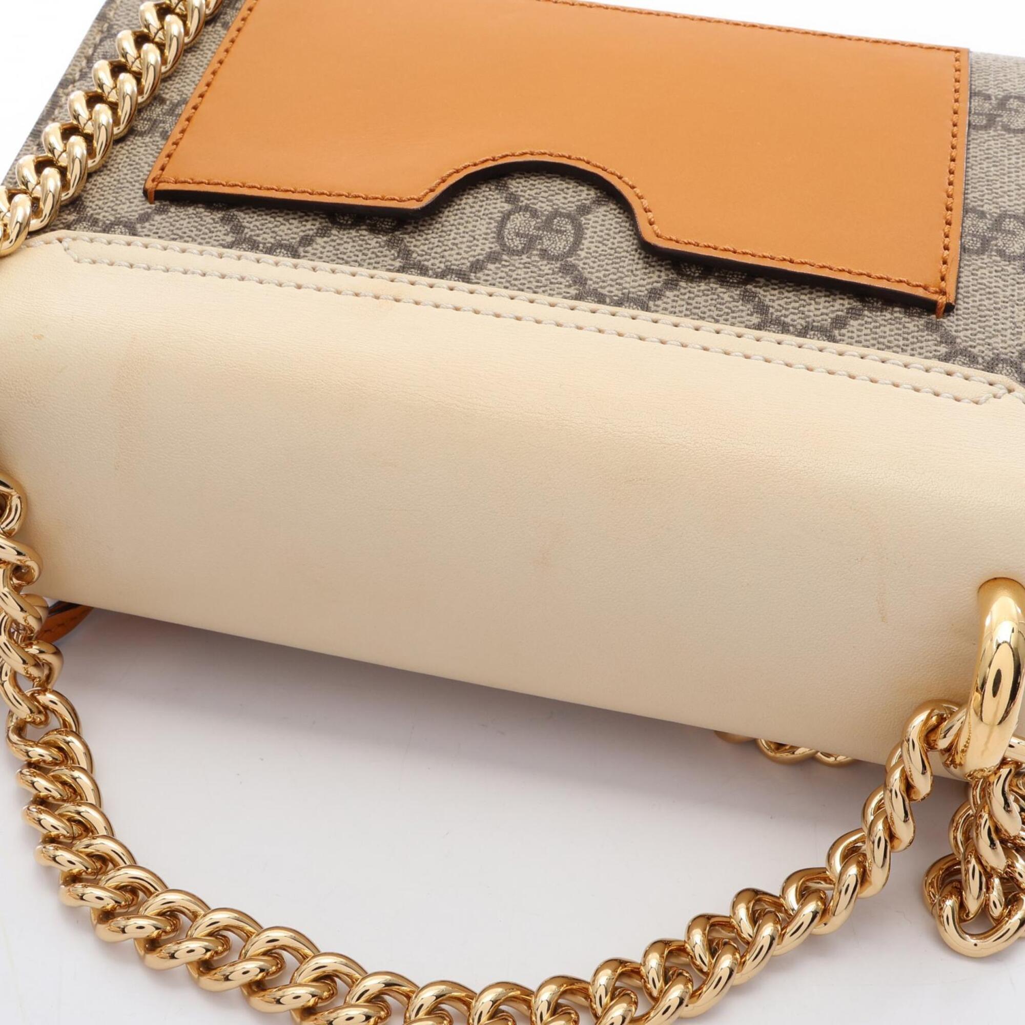 Gucci Beige Brown Ivory Pvc Leather Handbag Shoulder Bag (Pre-Owned)