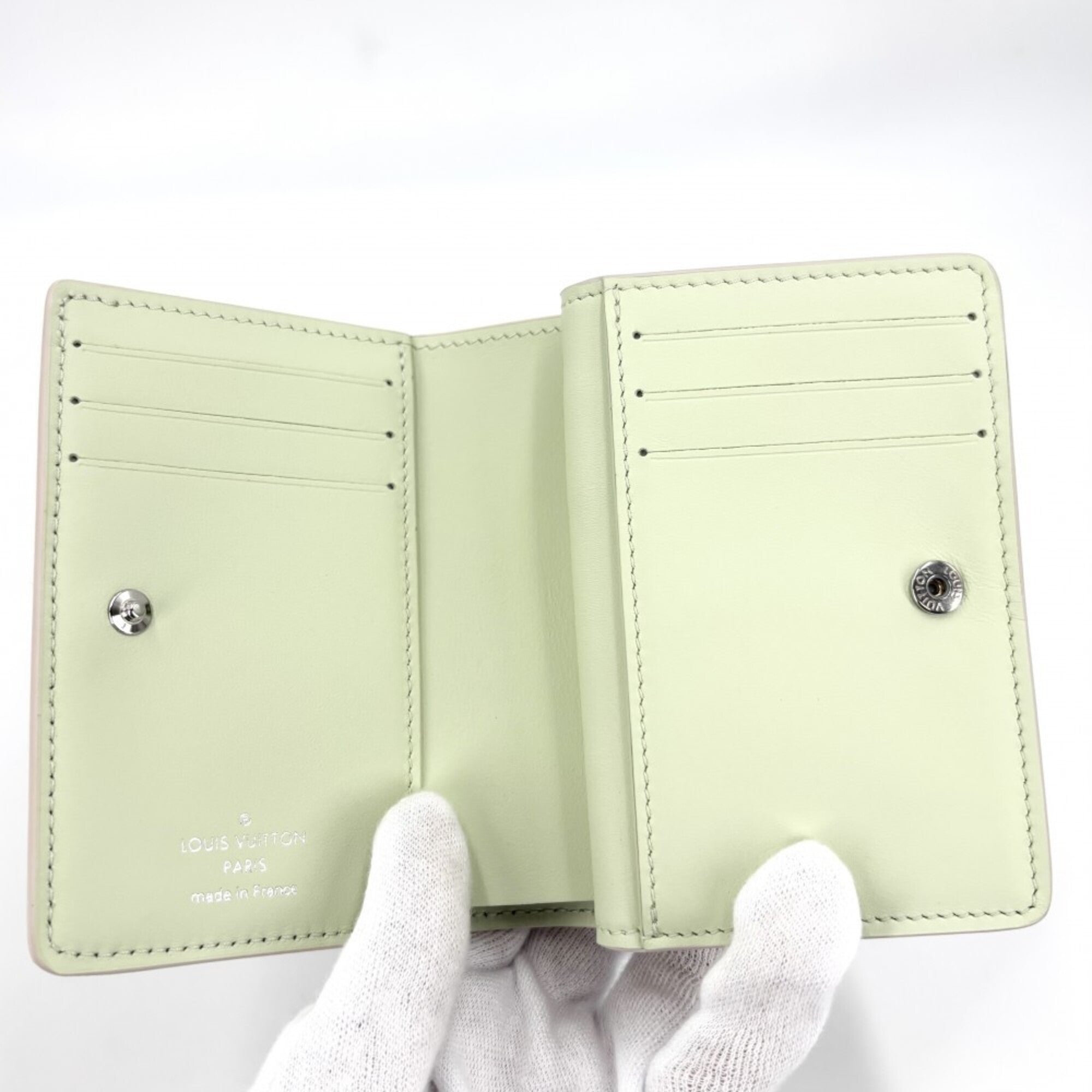 Louis Vuitton Beige Monogram Mahina Leather Wallet (Tri-Fold) (Pre-Owned)