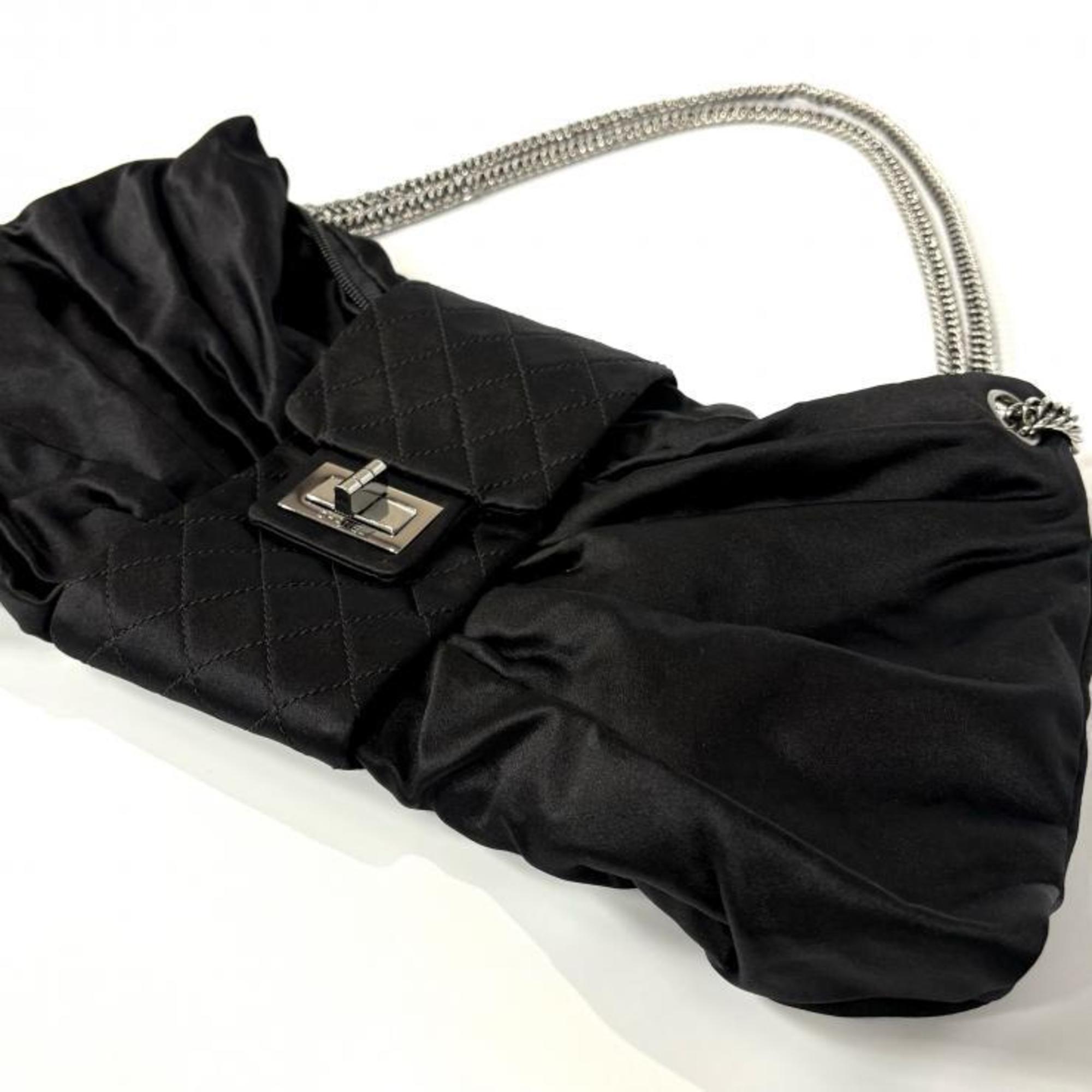 Chanel Black Satin Handbag (Pre-Owned)