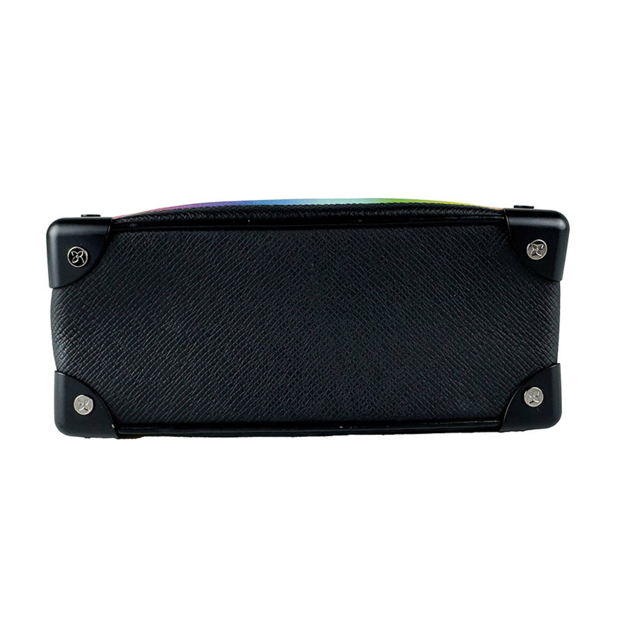 Louis Vuitton Black Multi-Color Taiga Leather Shoulder Bag (Pre-Owned)