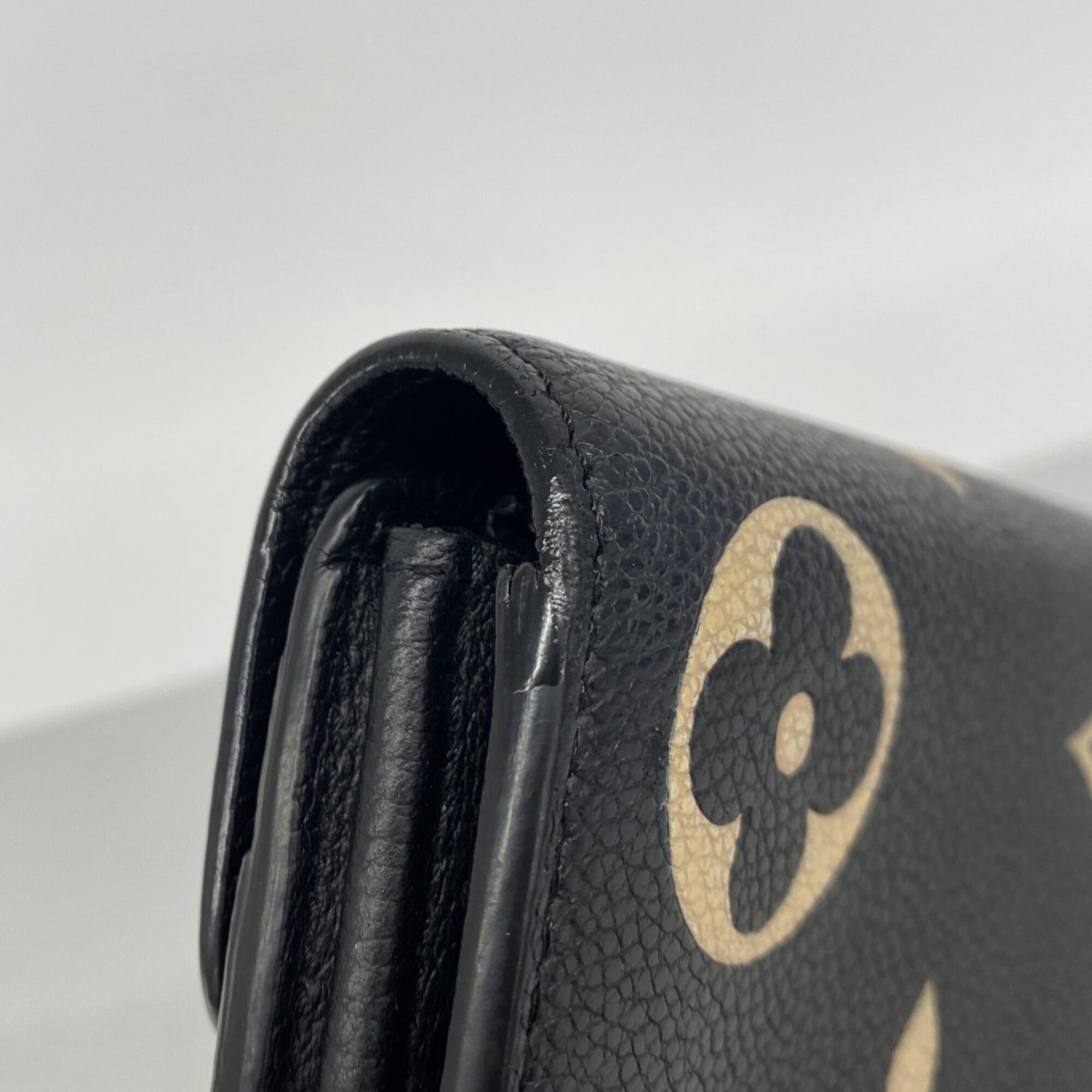 Louis Vuitton Beige Black Long Wallet (Bi-Fold) (Pre-Owned)