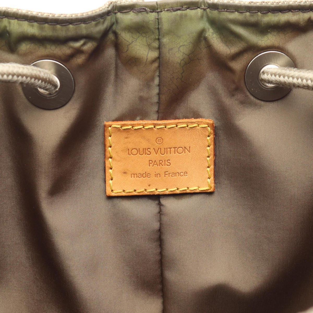 Louis Vuitton Beige Brown Canvas Leather Handbag Shoulder Bag (Pre-Owned)