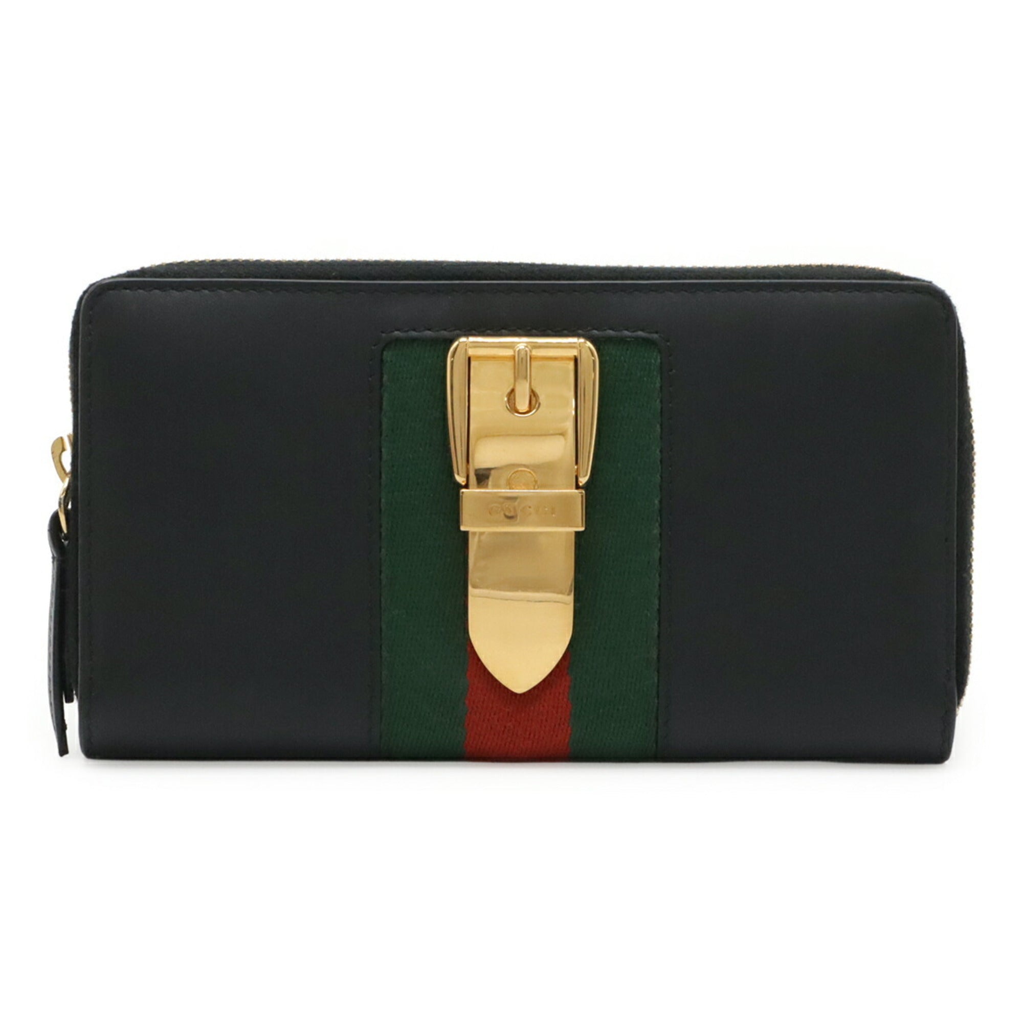 Gucci Black Green Red Color Leather Coin Purse/Coin Case (Pre-Owned)