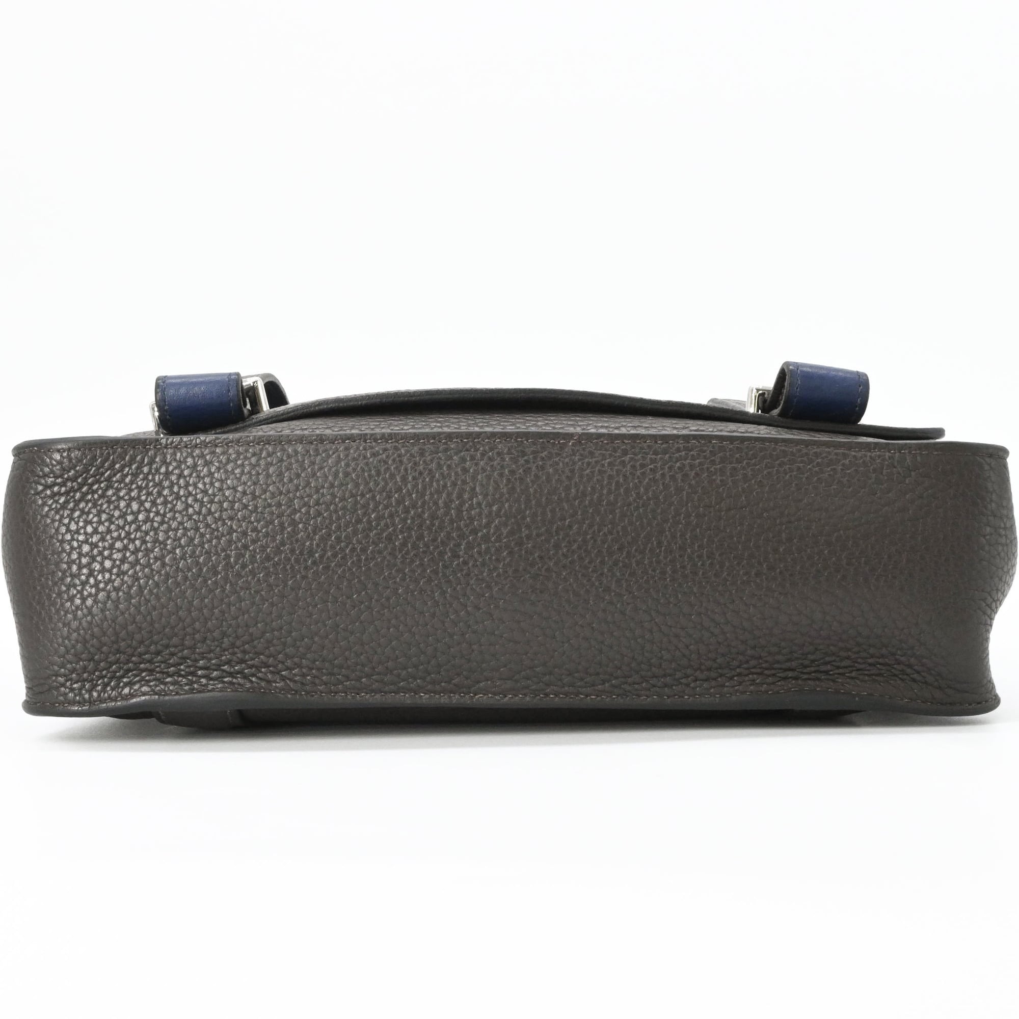 Hermes Caporal Blue Etain Taurillon Clemence Leather Shoulder Bag (Pre-Owned)