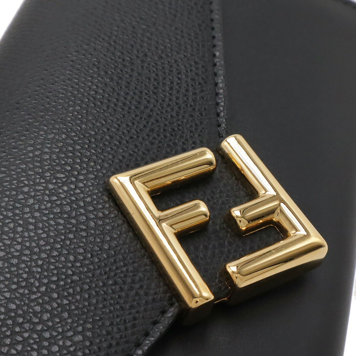 Fendi Black Leather Chain/Shoulder Wallet (Pre-Owned)