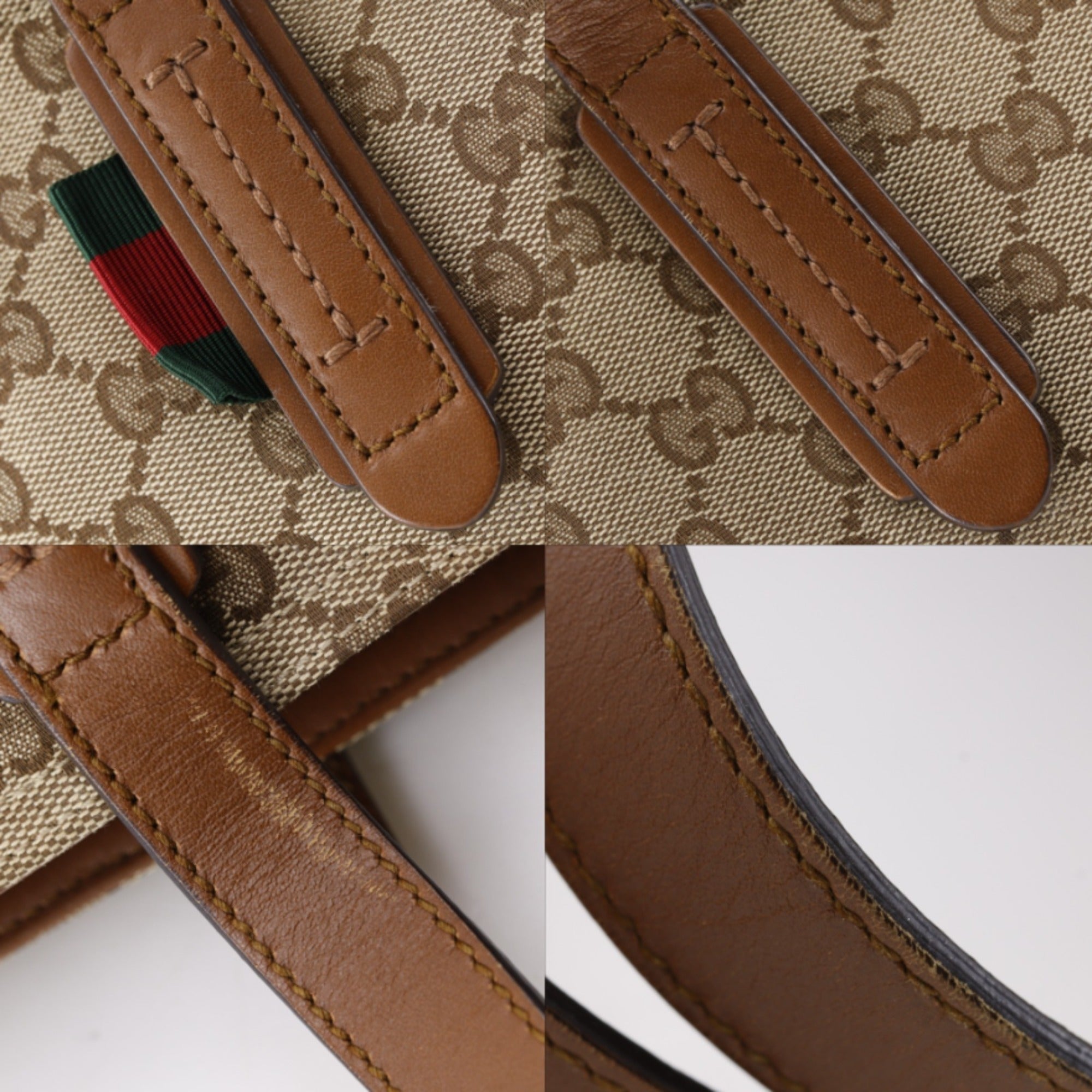 Gucci Sherry Line Brown Gg Canvas Tote Bag (Pre-Owned)