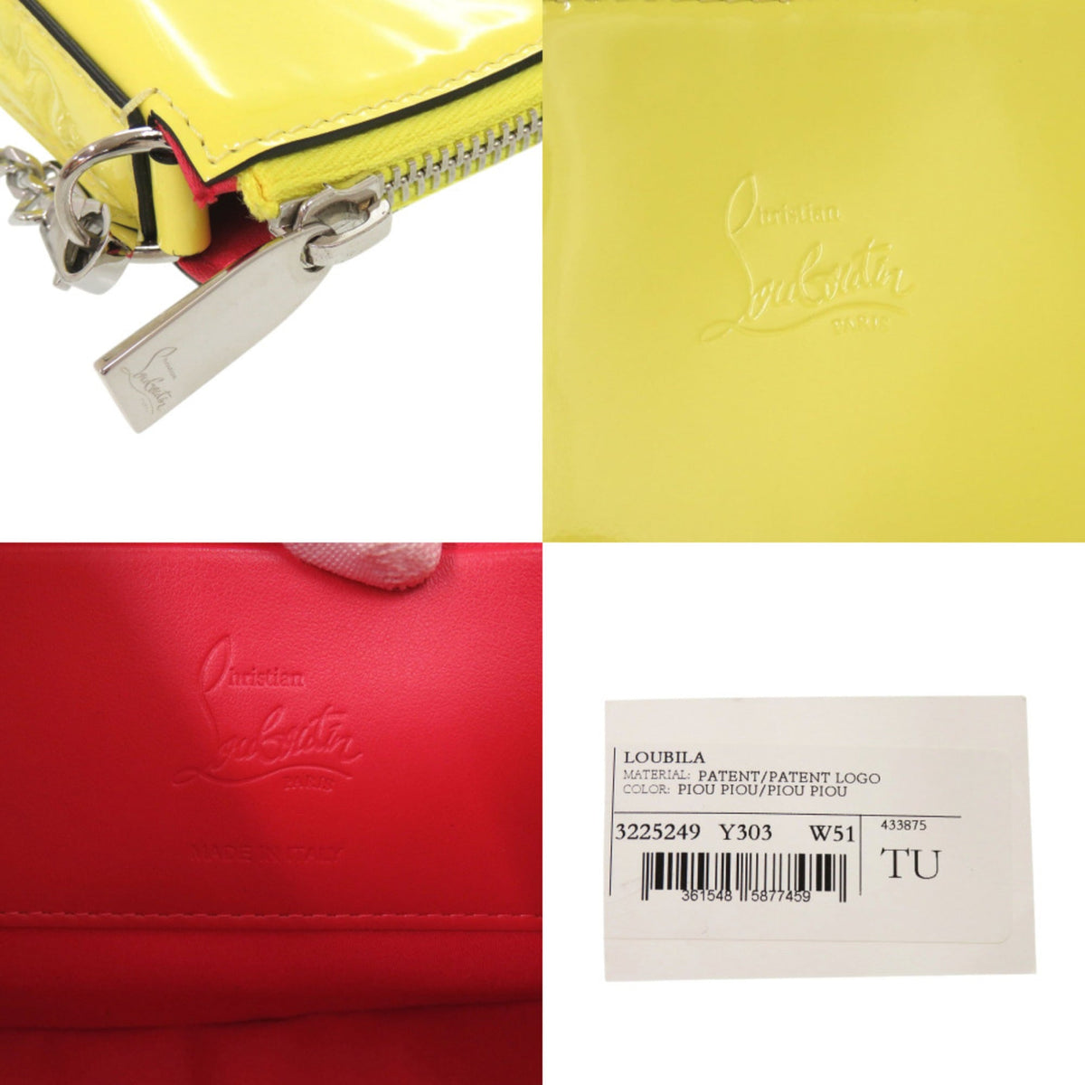 Christian Louboutin Yellow Patent Leather Shoulder Bag (Pre-Owned)