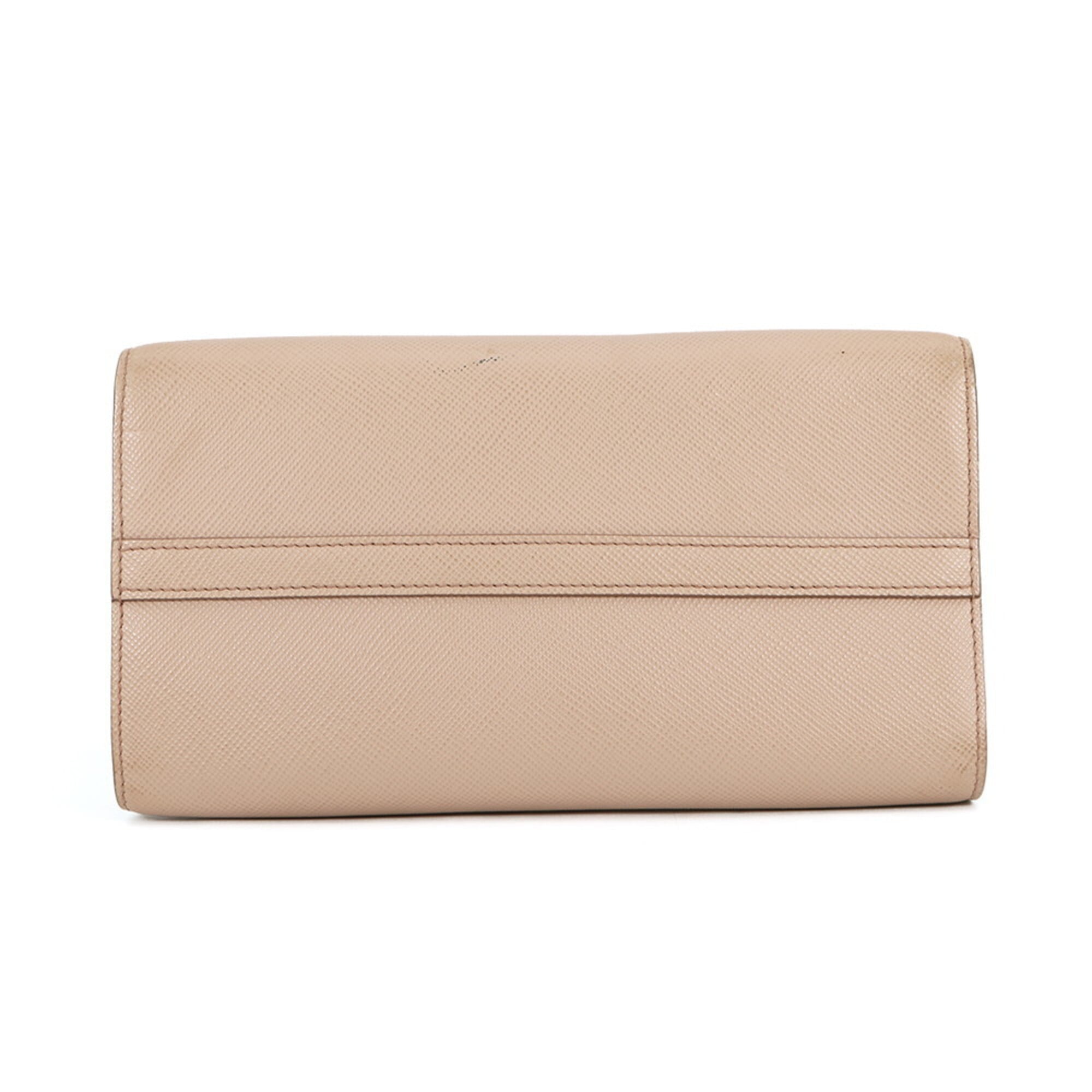 Prada Pink Beige Leather Handbag Pouch Shoulder Bag (Pre-Owned)