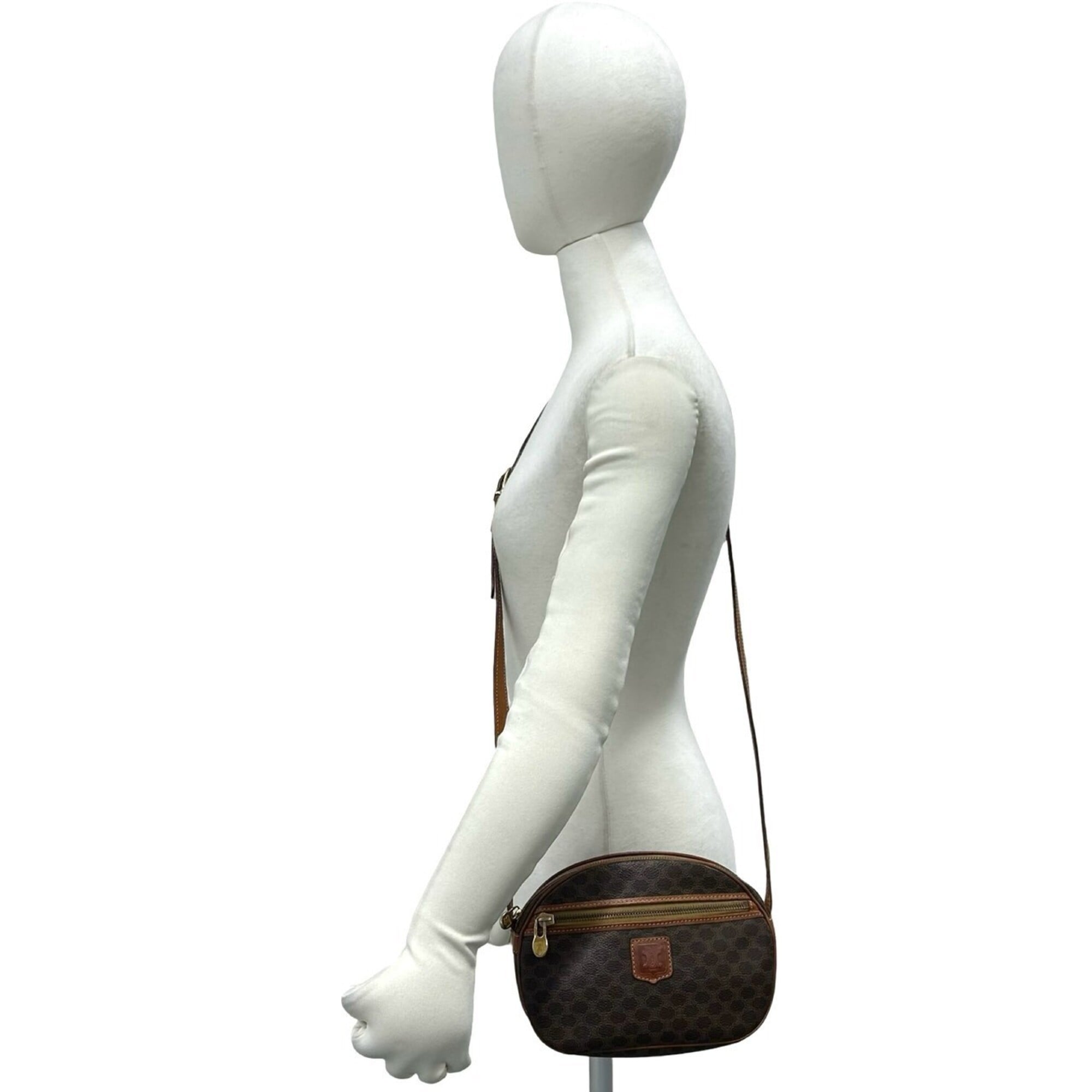 Celine Brown Leather Pvc Pochette Shoulder Bag (Pre-Owned)