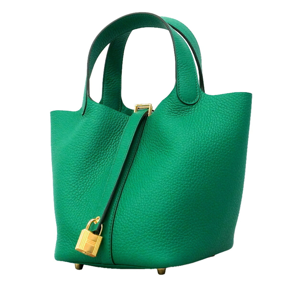 Hermes Green Taurillon Clemence Leather Handbag (Pre-Owned)