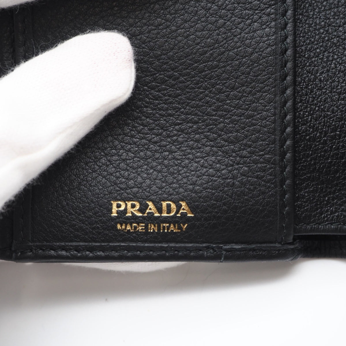 Prada Black Leather Wallet (Tri-Fold) (Pre-Owned)