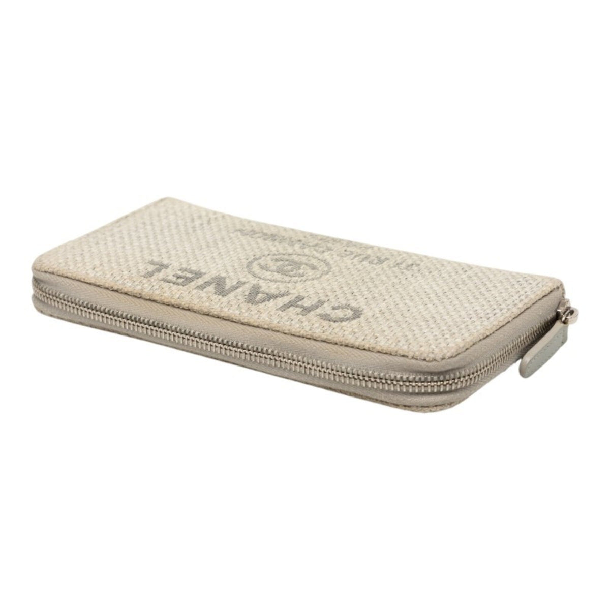 Chanel Gray Tweed Long Wallet (Bi-Fold) (Pre-Owned)