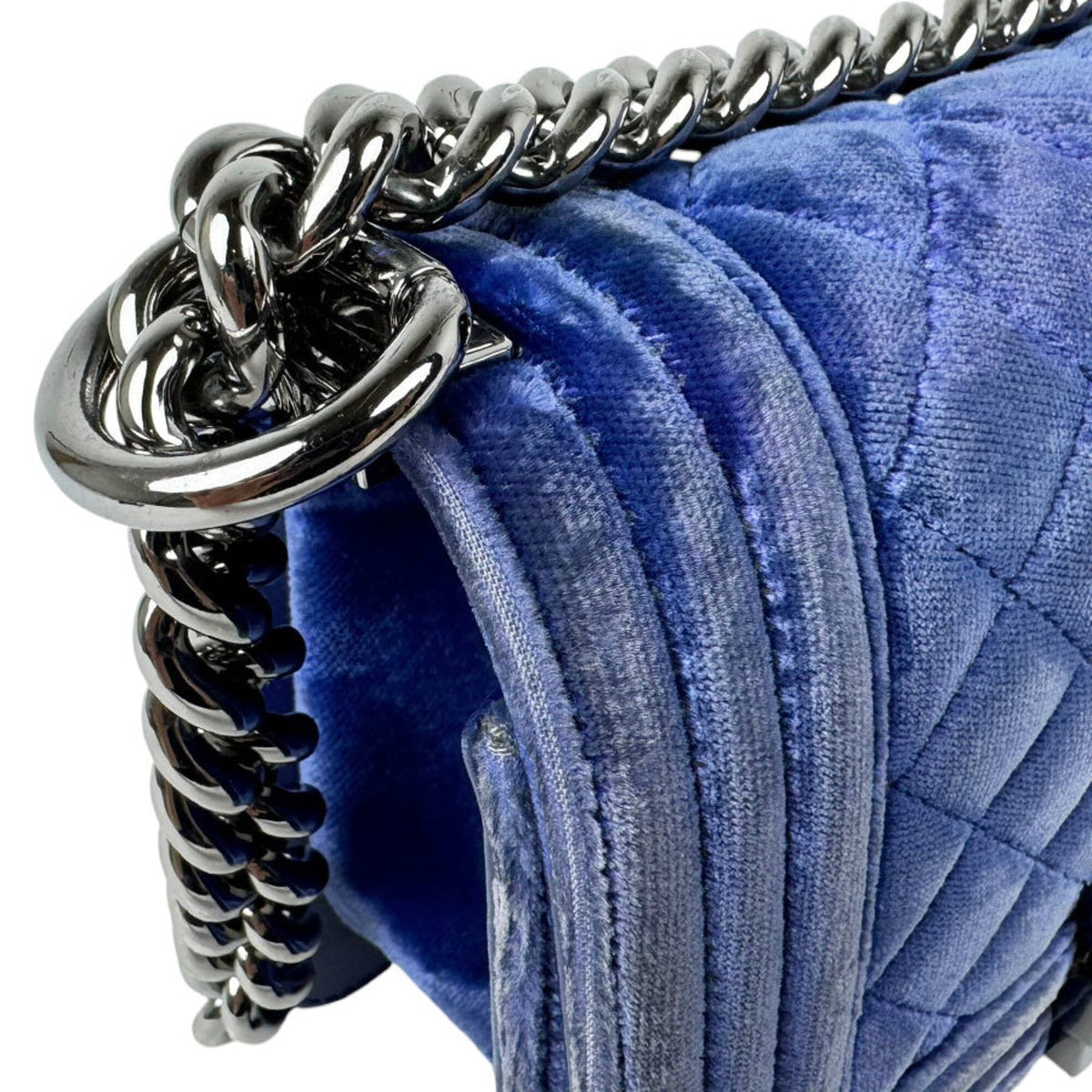 Chanel Blue Velvet Shoulder Bag (Pre-Owned)