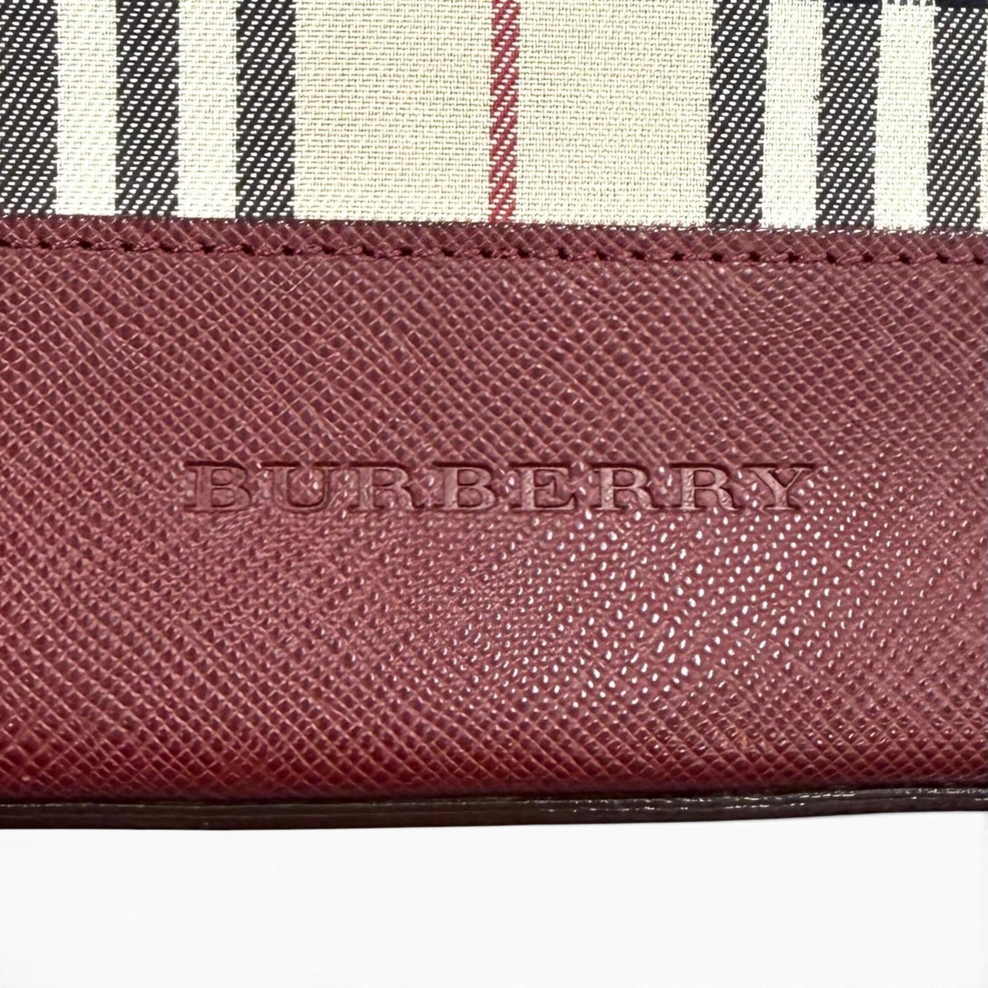 Burberry Beige Bordeaux Leather Tote Bag (Pre-Owned)