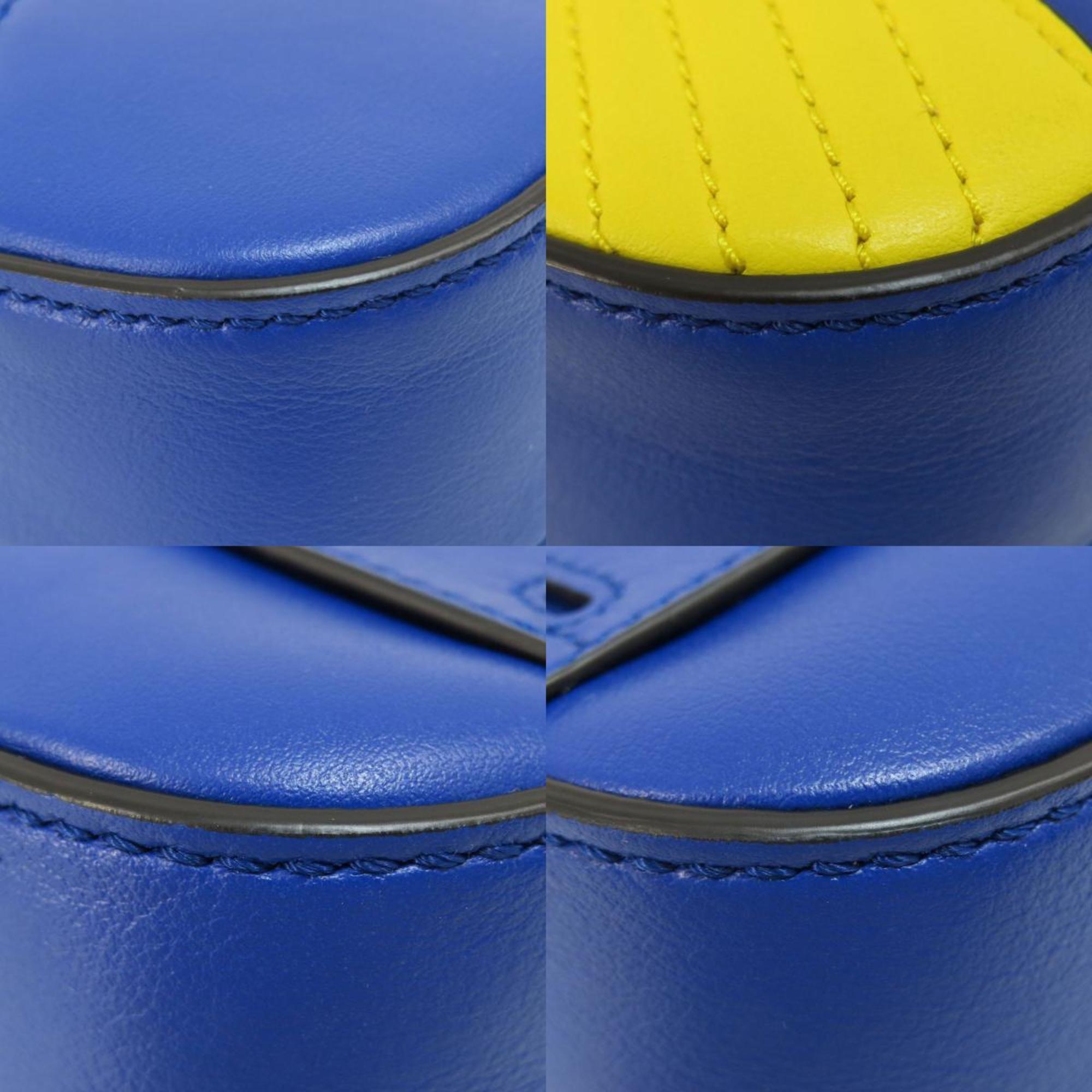 Tod's Blue Yellow Leather Shoulder Bag (Pre-Owned)