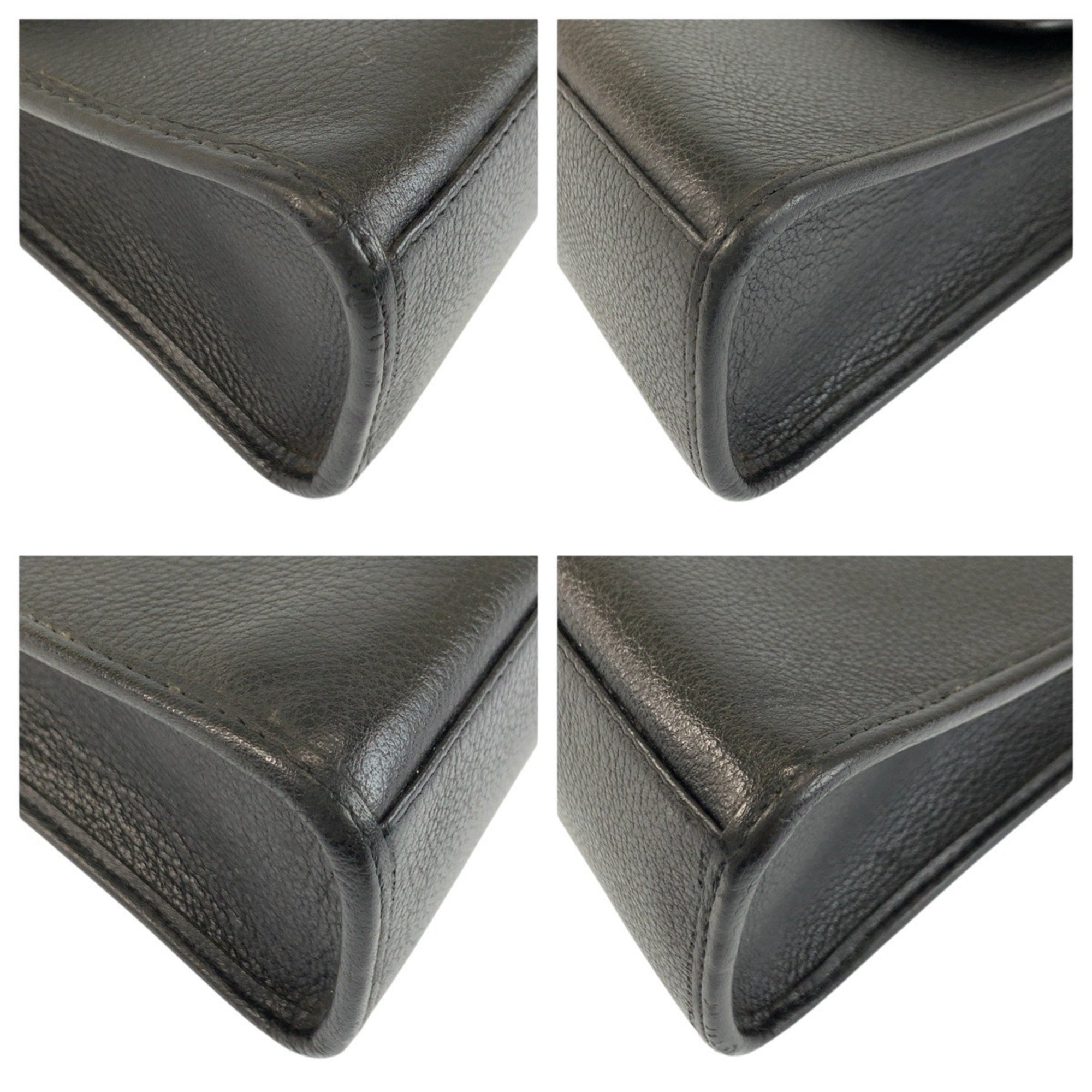 Yves Saint Laurent Black Leather Pochette Shoulder Bag (Pre-Owned)
