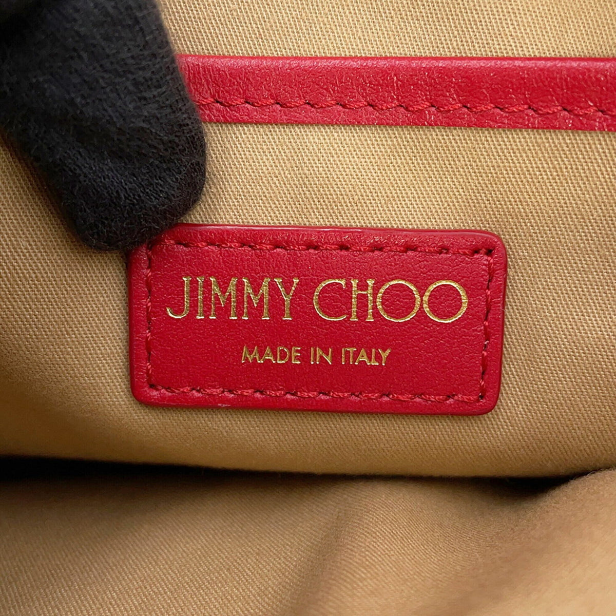 Jimmy Choo Red Color Leather Handbag Shoulder Bag (Pre-Owned)