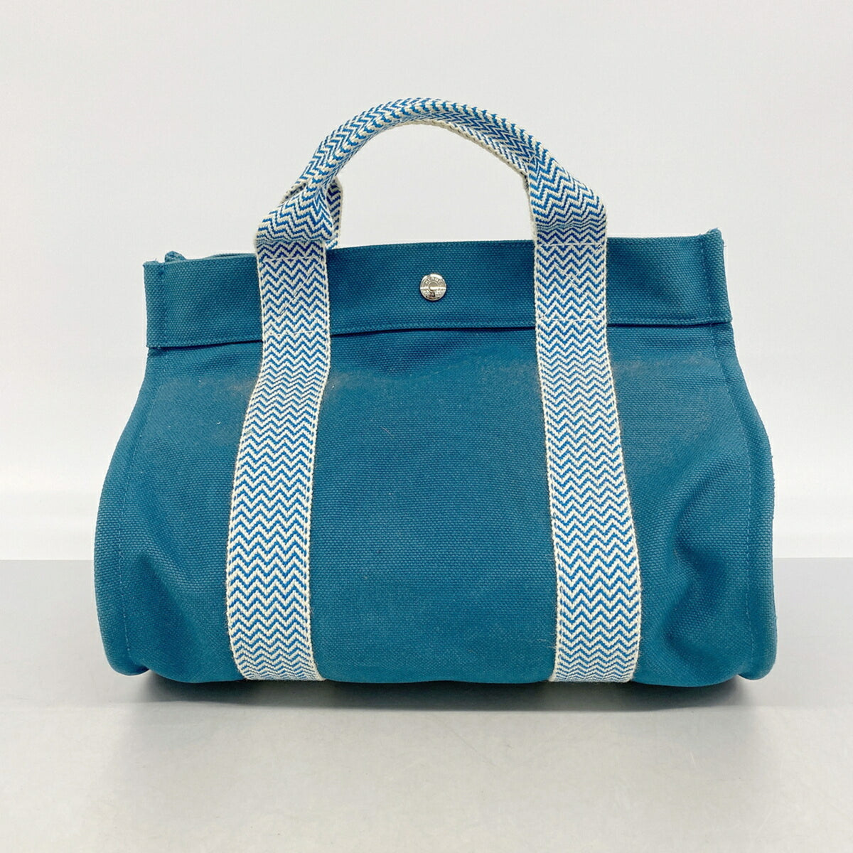 Hermes Blue Canvas Tote Bag (Pre-Owned)