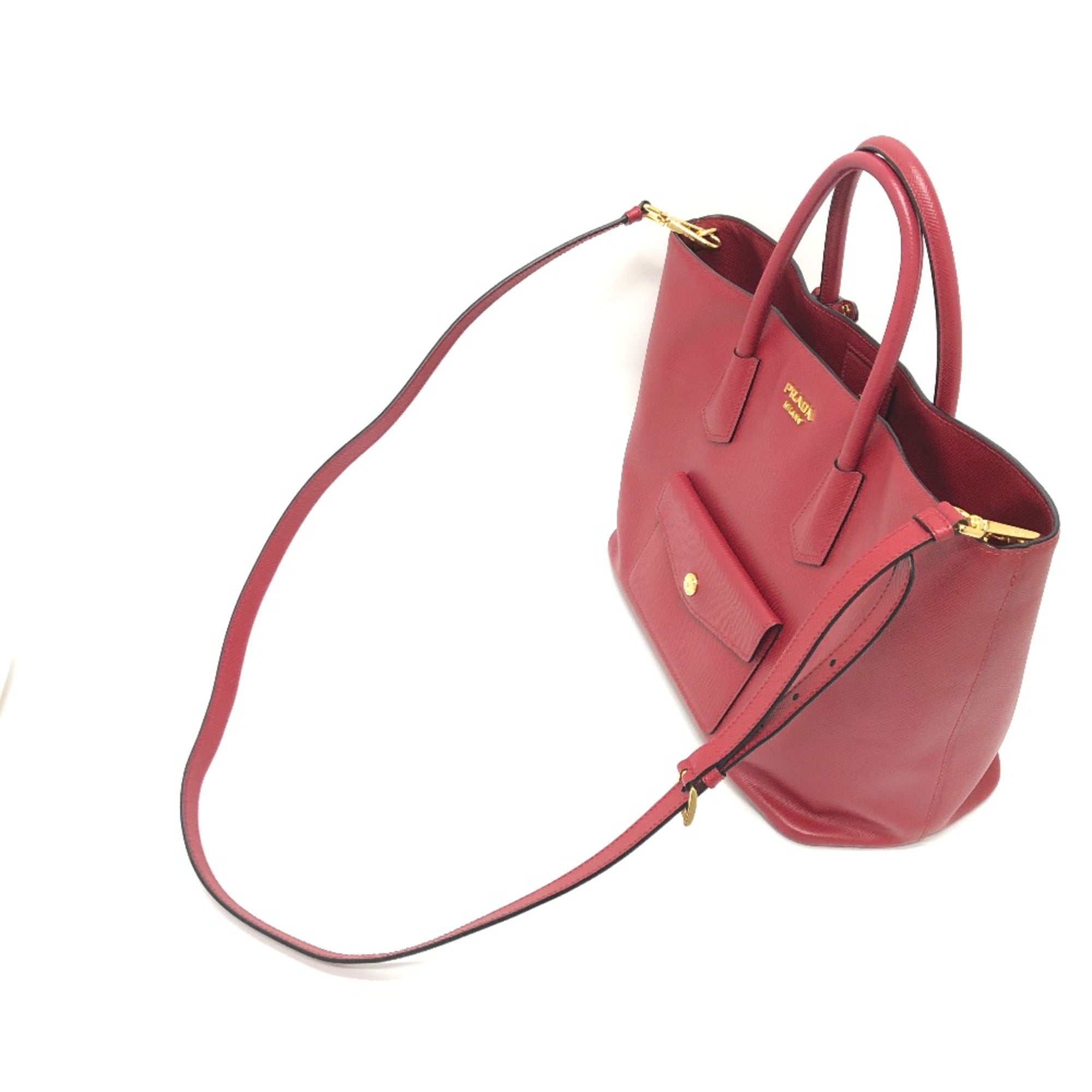 Prada Red Leather Handbag (Pre-Owned)