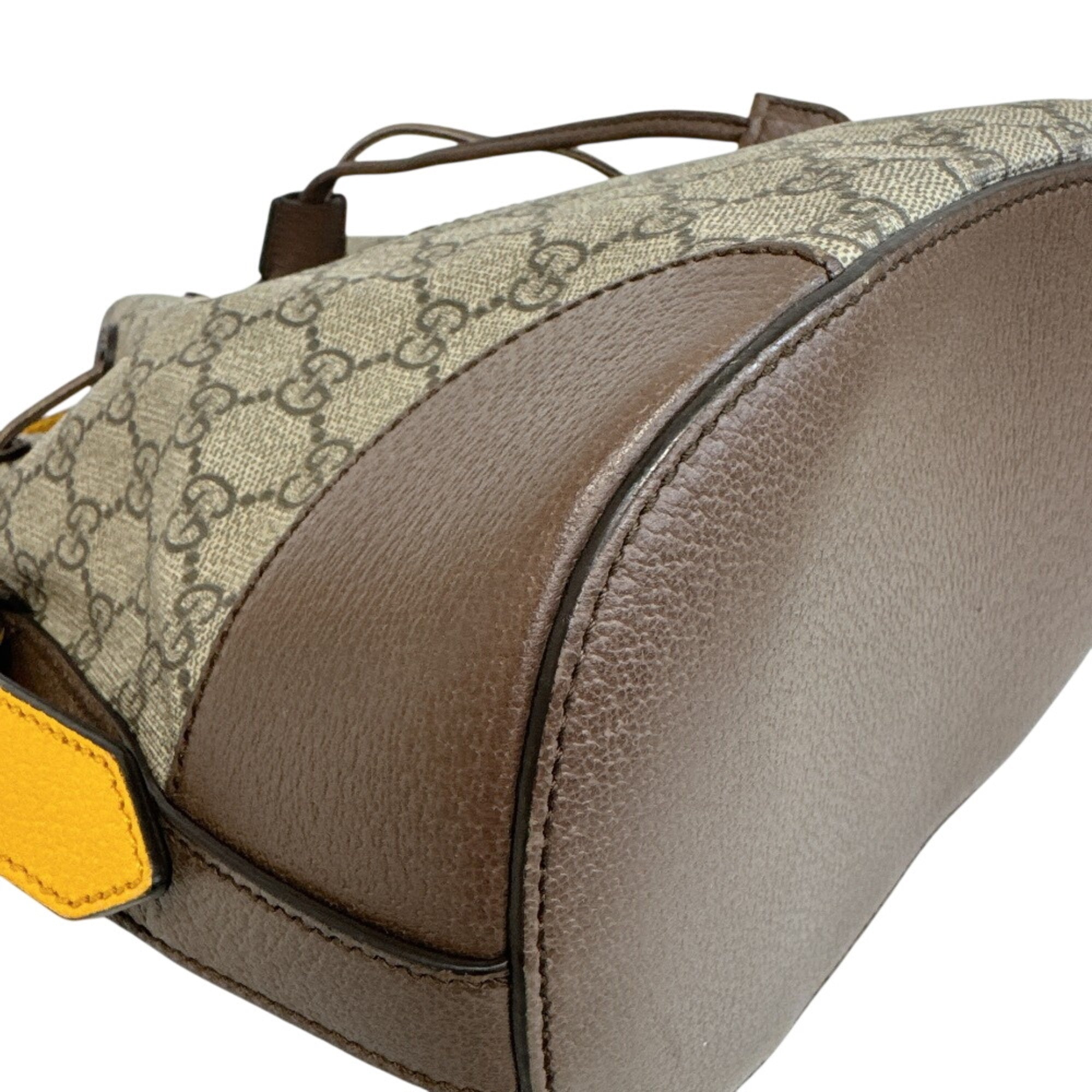 Gucci Beige Brown Yellow Pvc Leather Handbag Shoulder Bag (Pre-Owned)