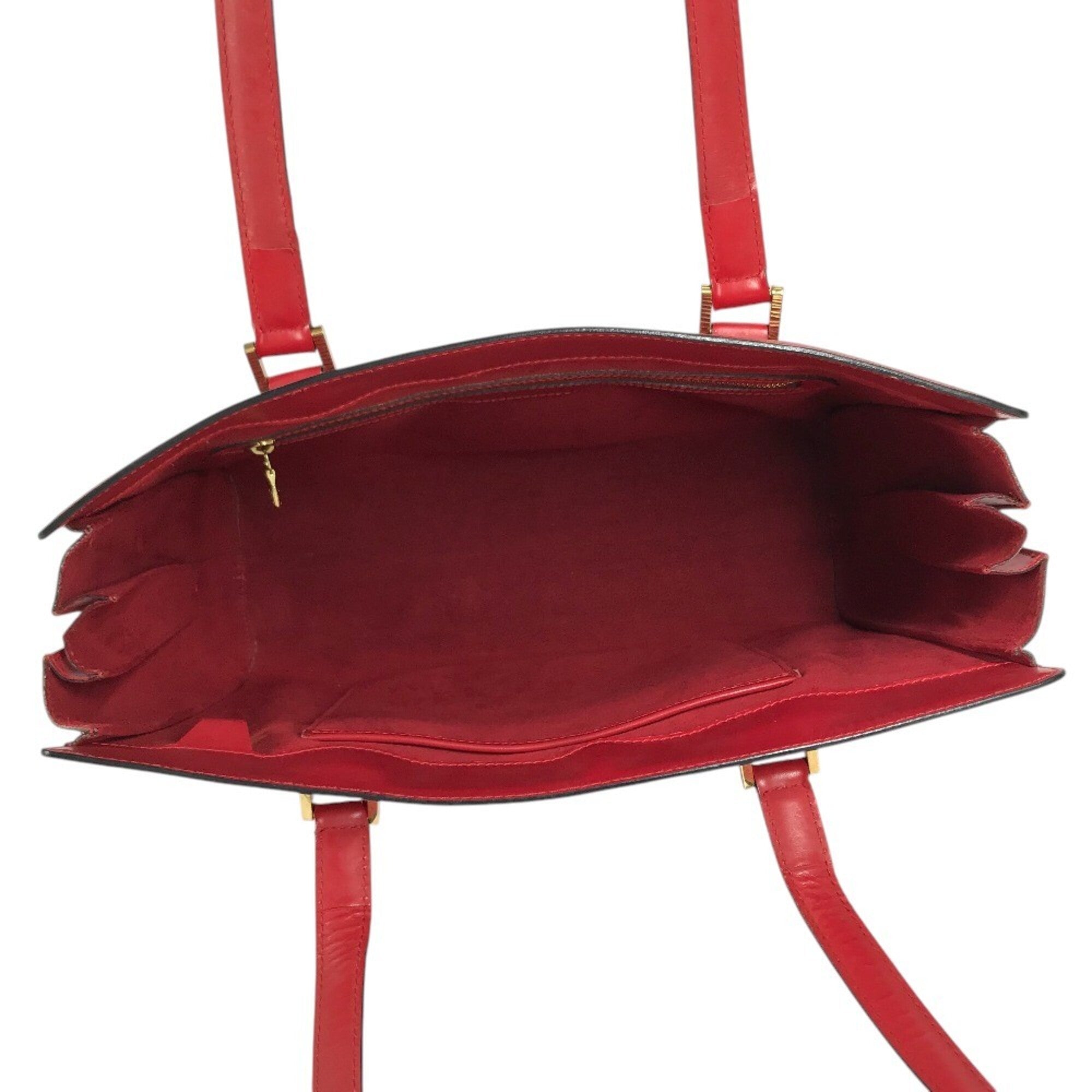 Louis Vuitton Castilian Red Red Color Epi Leather Handbag Shoulder Bag Tote Bag (Pre-Owned)