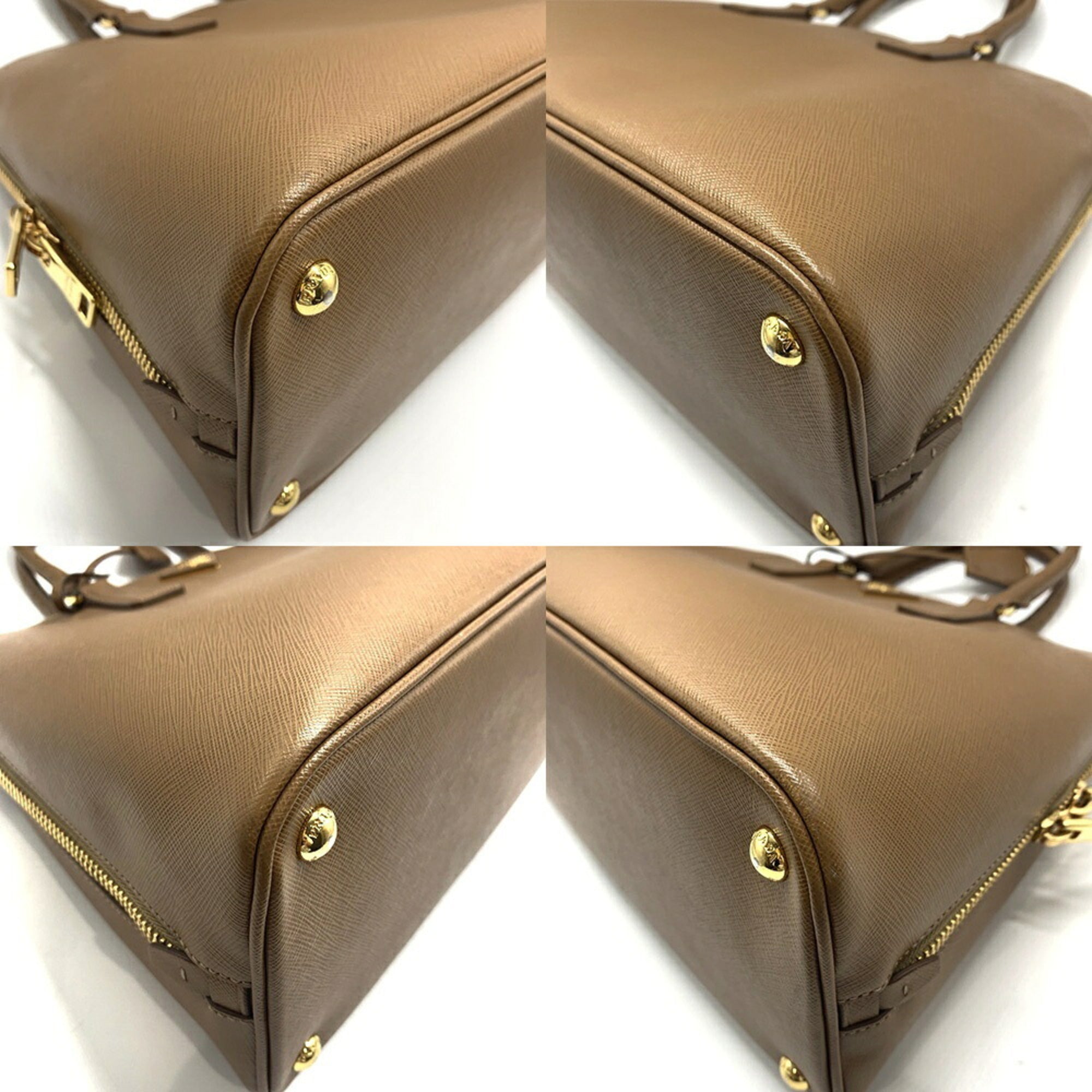 Prada Saffiano Brown Saffiano Handbag Tote Bag (Pre-Owned)