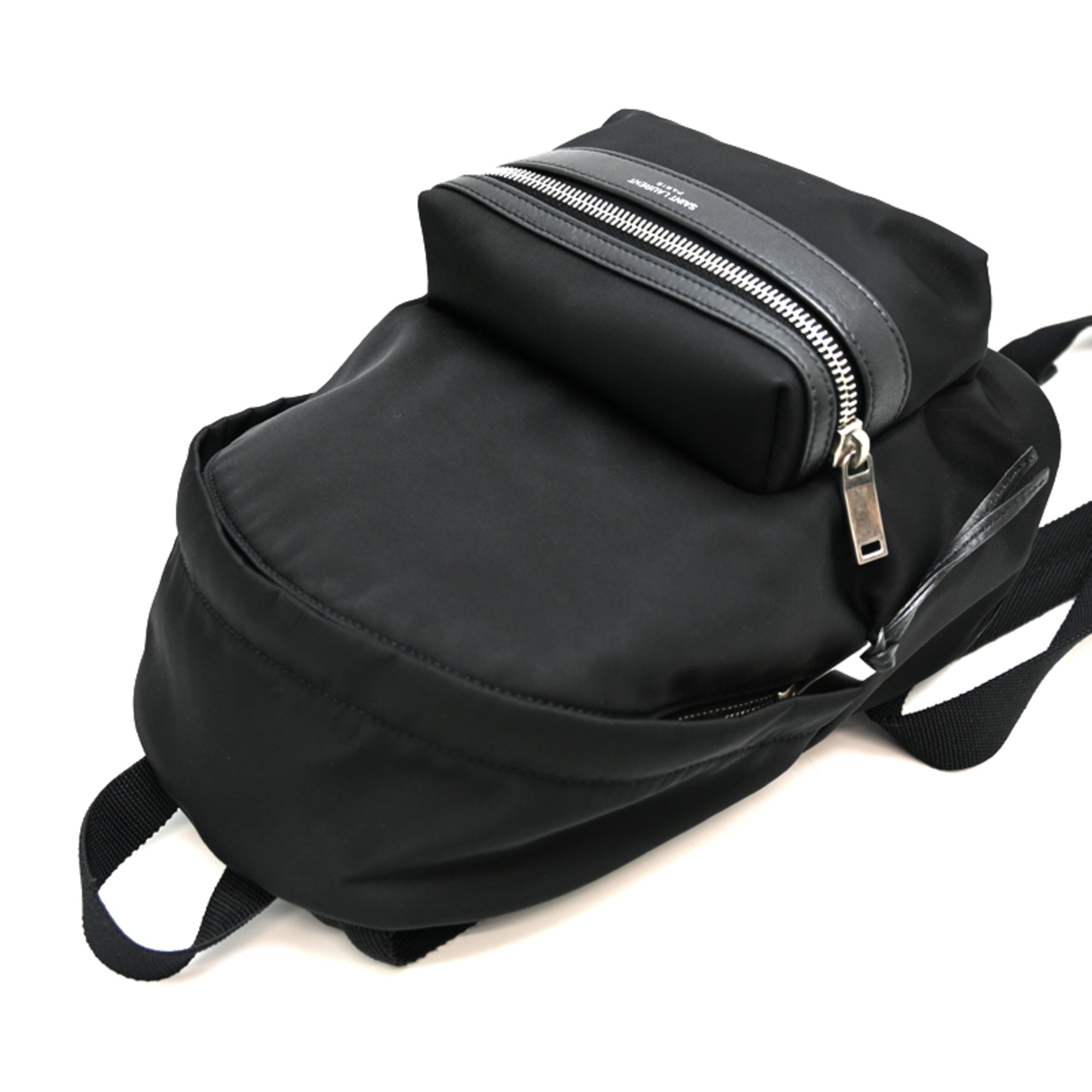 Saint Laurent Black Nylon Leather Backpack (Pre-Owned)