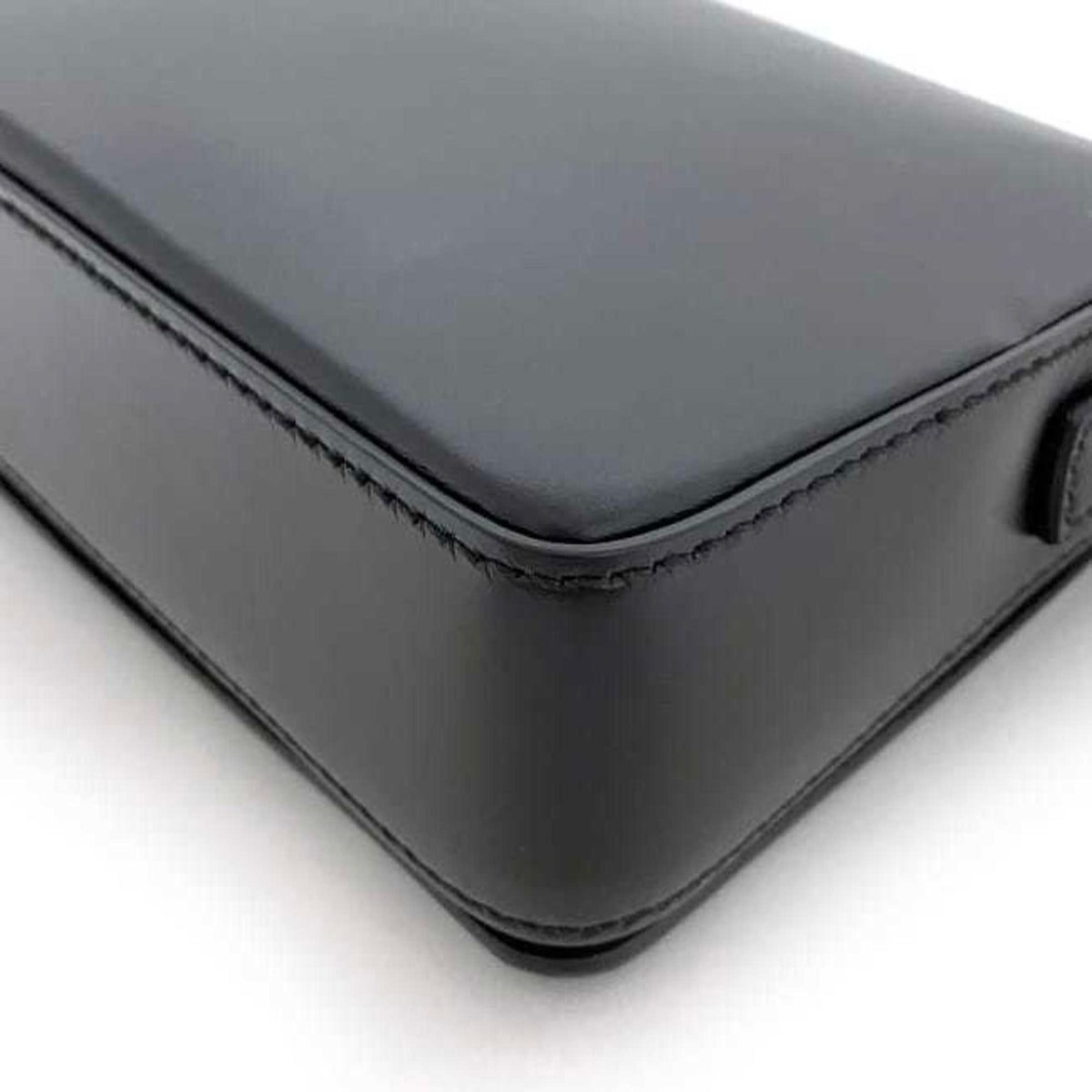 Christian Dior Black Leather Clutch Bag Handbag (Pre-Owned)
