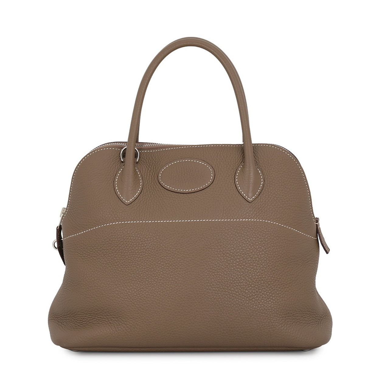 Hermes Etoupe Gray Taurillon Clemence Leather Handbag Shoulder Bag (Pre-Owned)