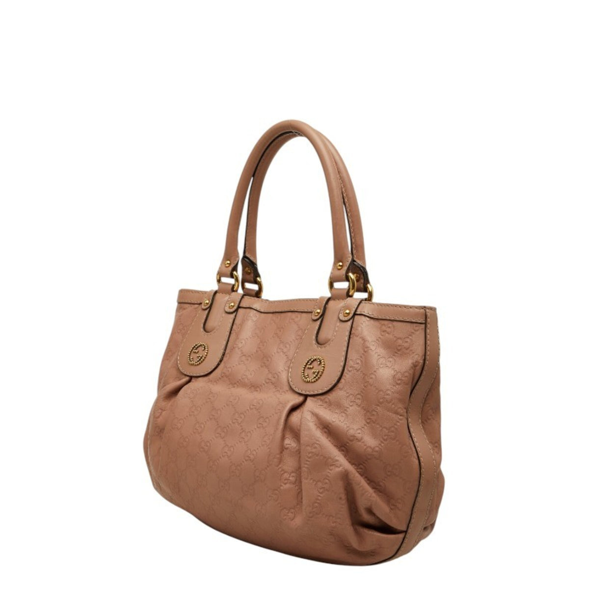 Gucci Pink Leather Handbag Tote Bag (Pre-Owned)