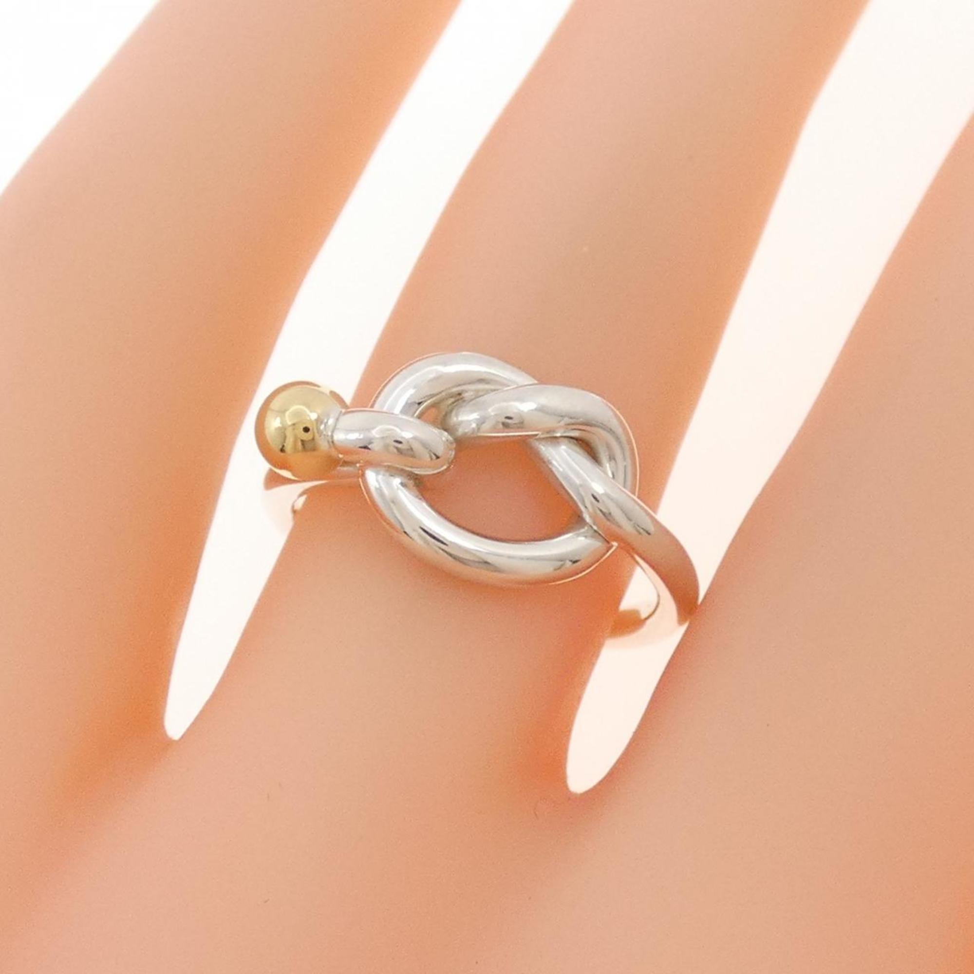 Tiffany Silver Yellow Gold Yellow Gold (18K) Silver 925 Band Ring (Pre-Owned)