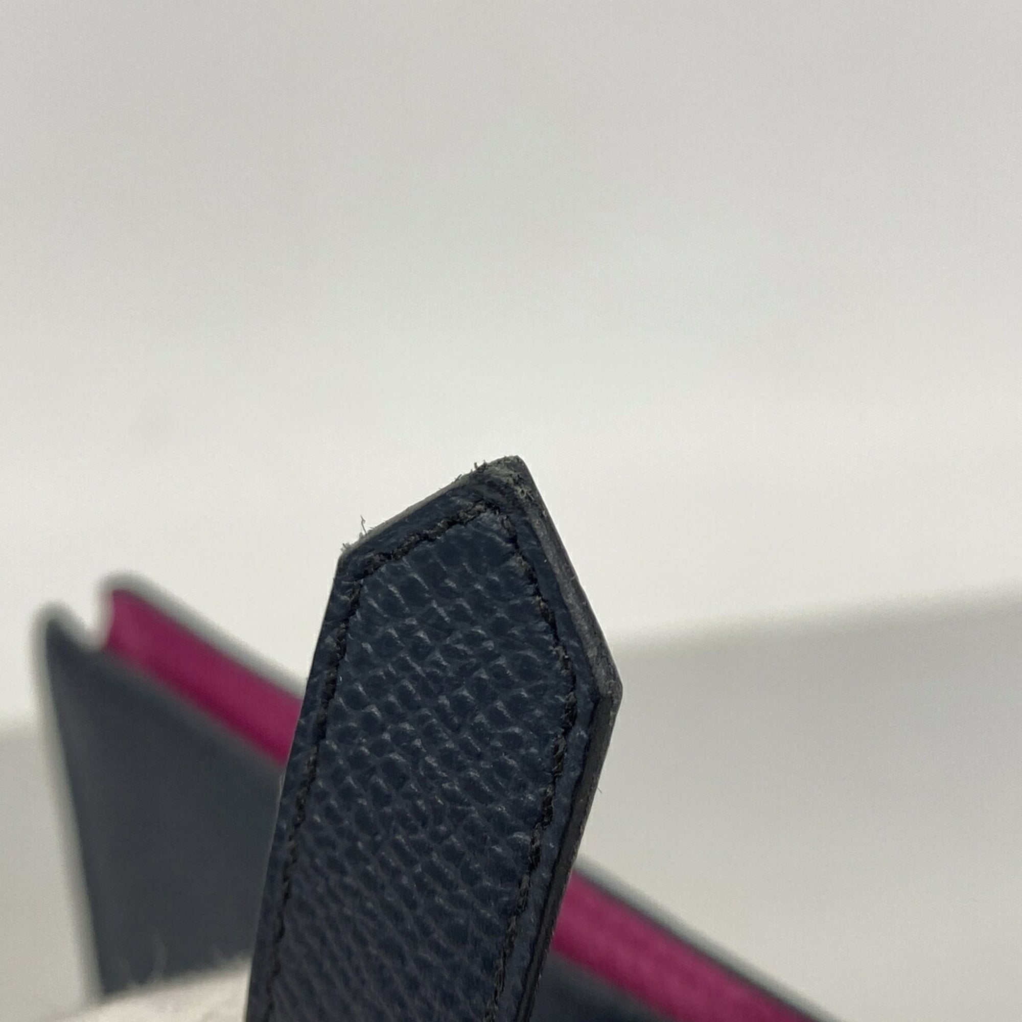 Hermes Blue Indigo Rose Purple Leather Long Wallet (Bi-Fold) (Pre-Owned)