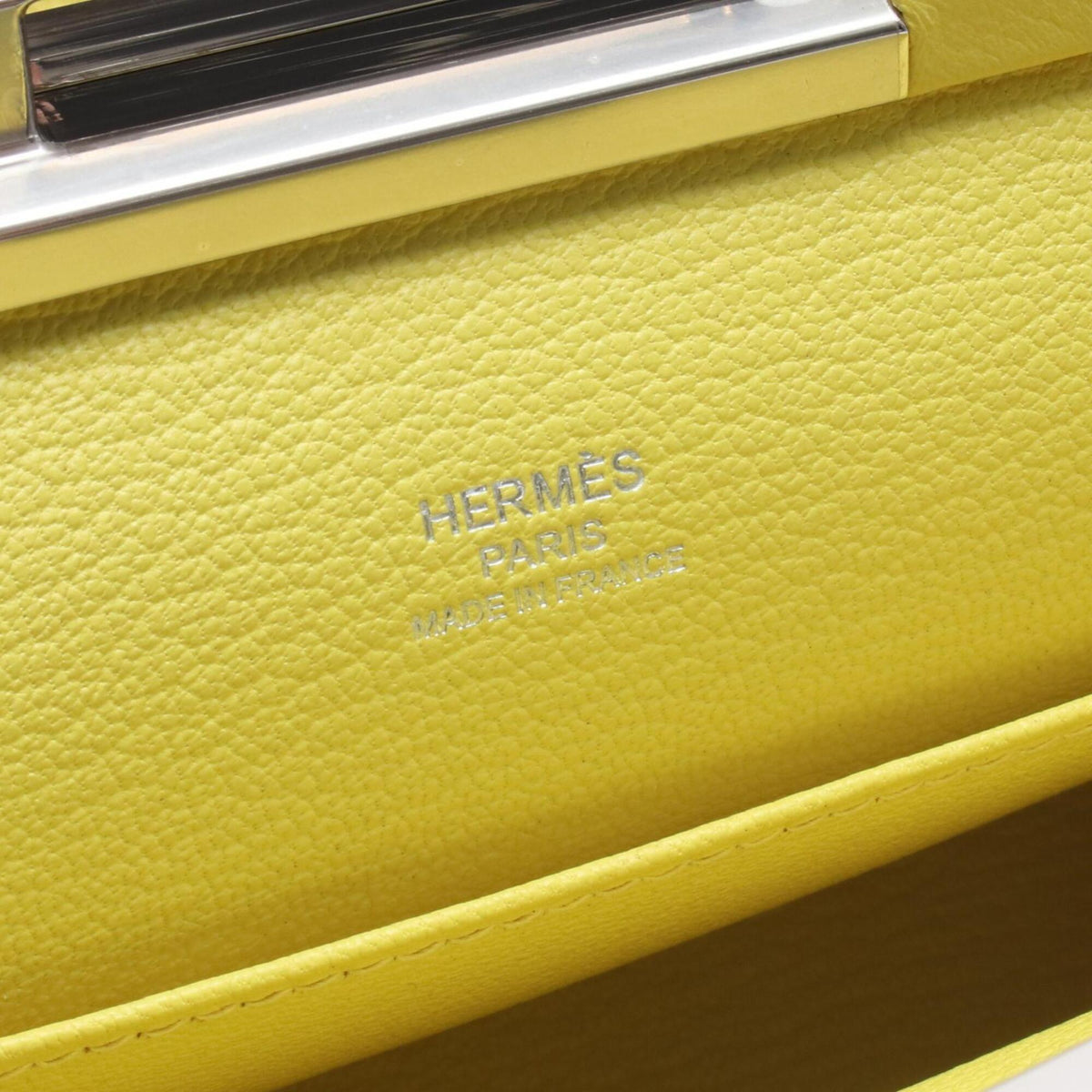 Hermes Lime Yellow Leather Handbag Shoulder Bag (Pre-Owned)