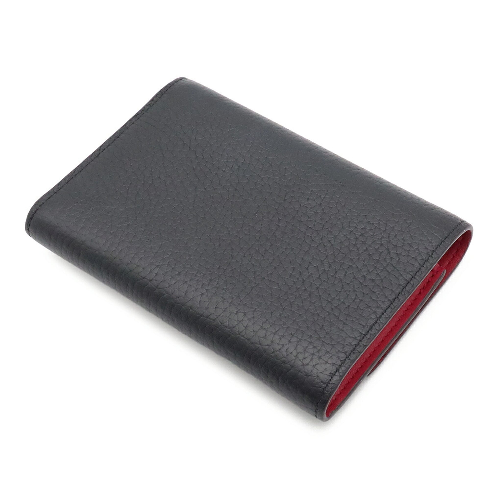 Louis Vuitton Black Hot Pink Noir Leather Wallet (Tri-Fold) (Pre-Owned)