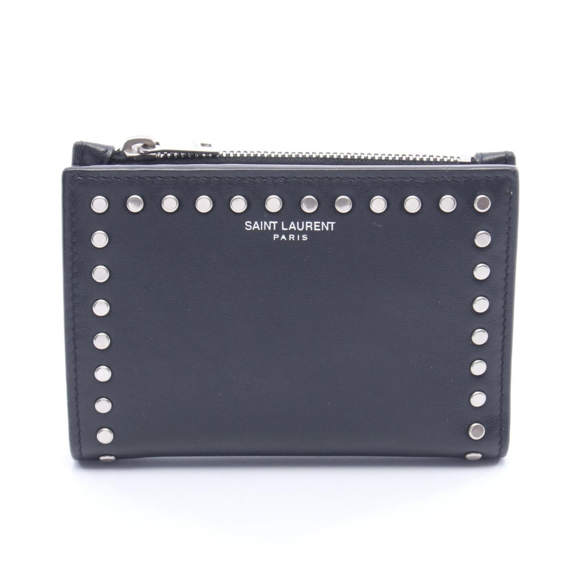 Yves Saint Laurent Black Leather Wallet (Bi-Fold) (Pre-Owned)