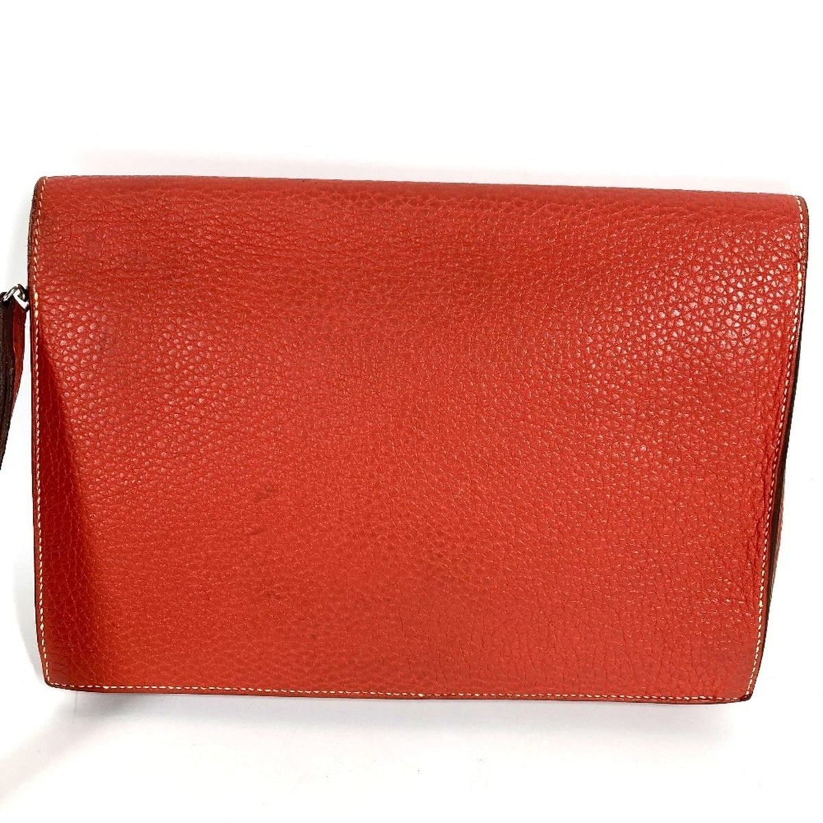 Hermes Brown Leather Clutch Bag Handbag Pochette Pouch (Pre-Owned)