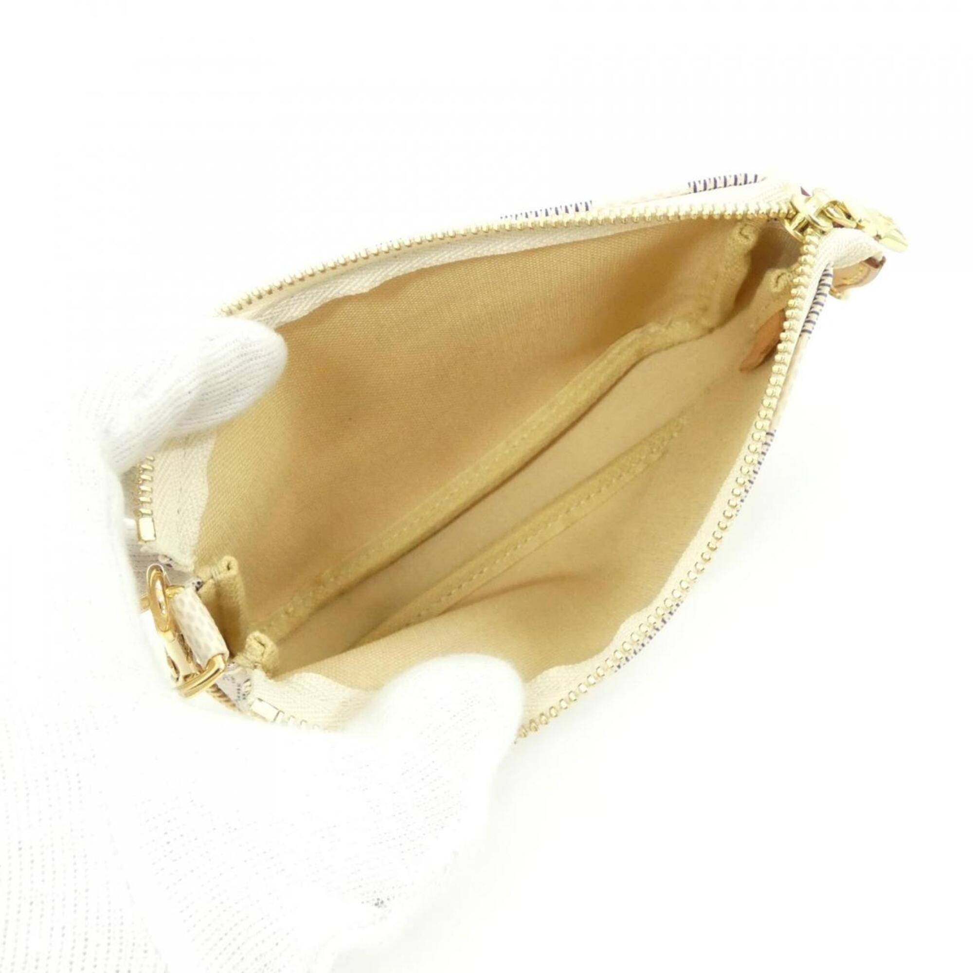 Louis Vuitton Azur White Coated Canvas Pochette Pouch (Pre-Owned)