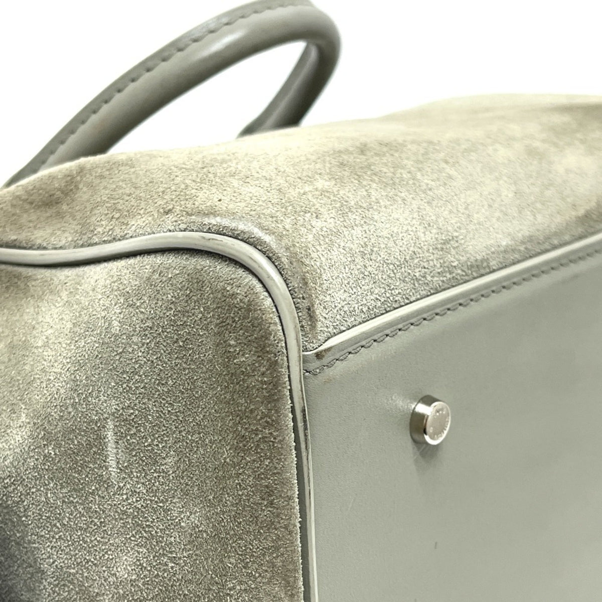Louis Vuitton Gray Suede Handbag (Pre-Owned)