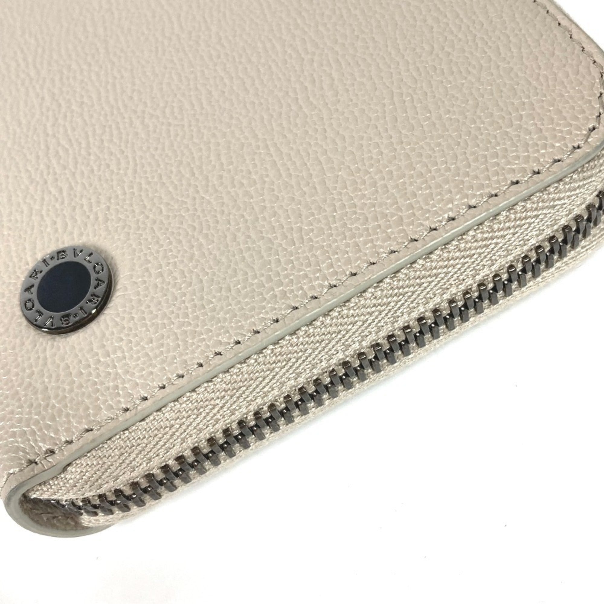 Bvlgari Ivory Leather Long Wallet (Bi-Fold) (Pre-Owned)