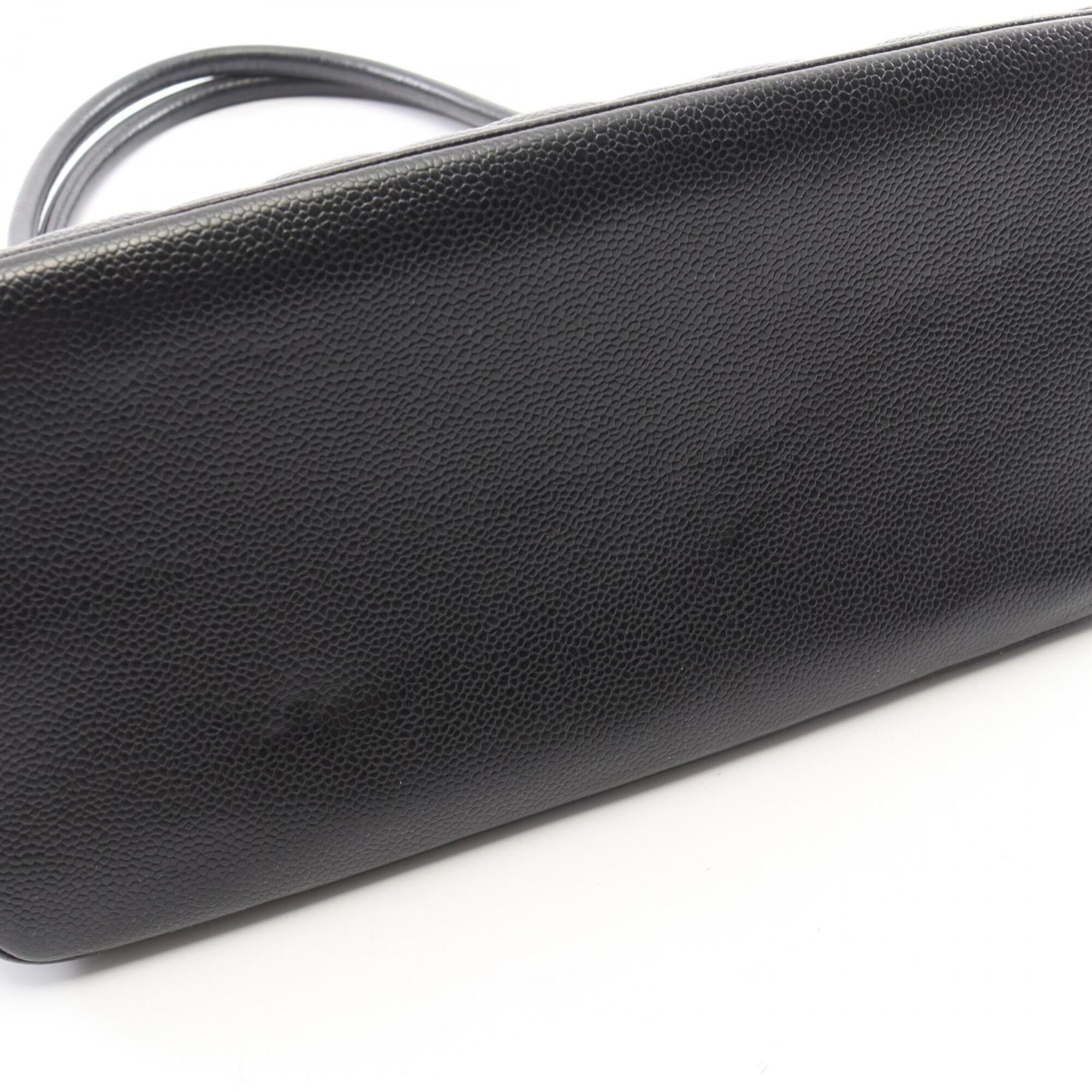 Chanel Black Grained Calfskin Handbag Tote Bag (Pre-Owned)