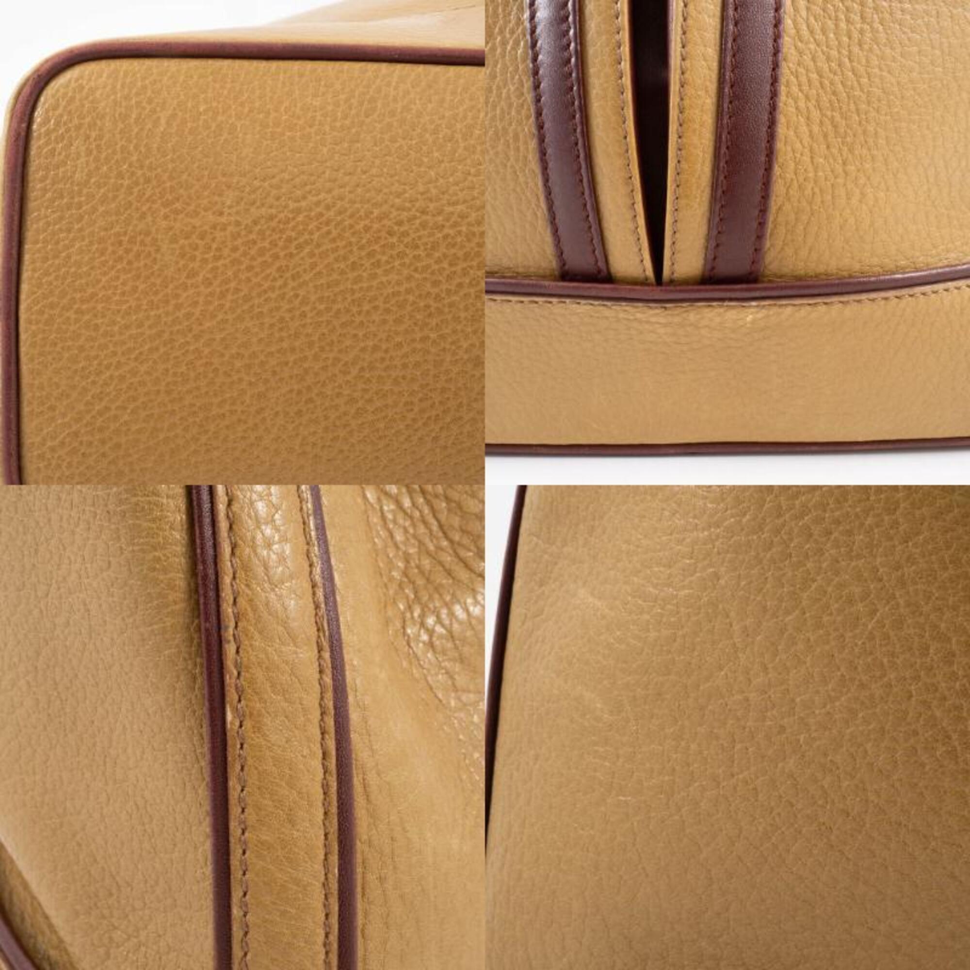 Cartier Must Bordeaux Mustard Leather Shoulder Bag (Pre-Owned)