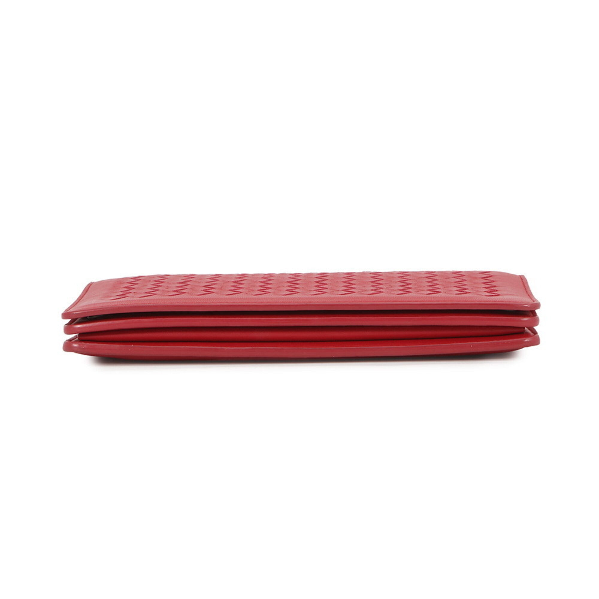 Bottega Veneta Red Color Leather Chain/Shoulder Wallet (Pre-Owned)