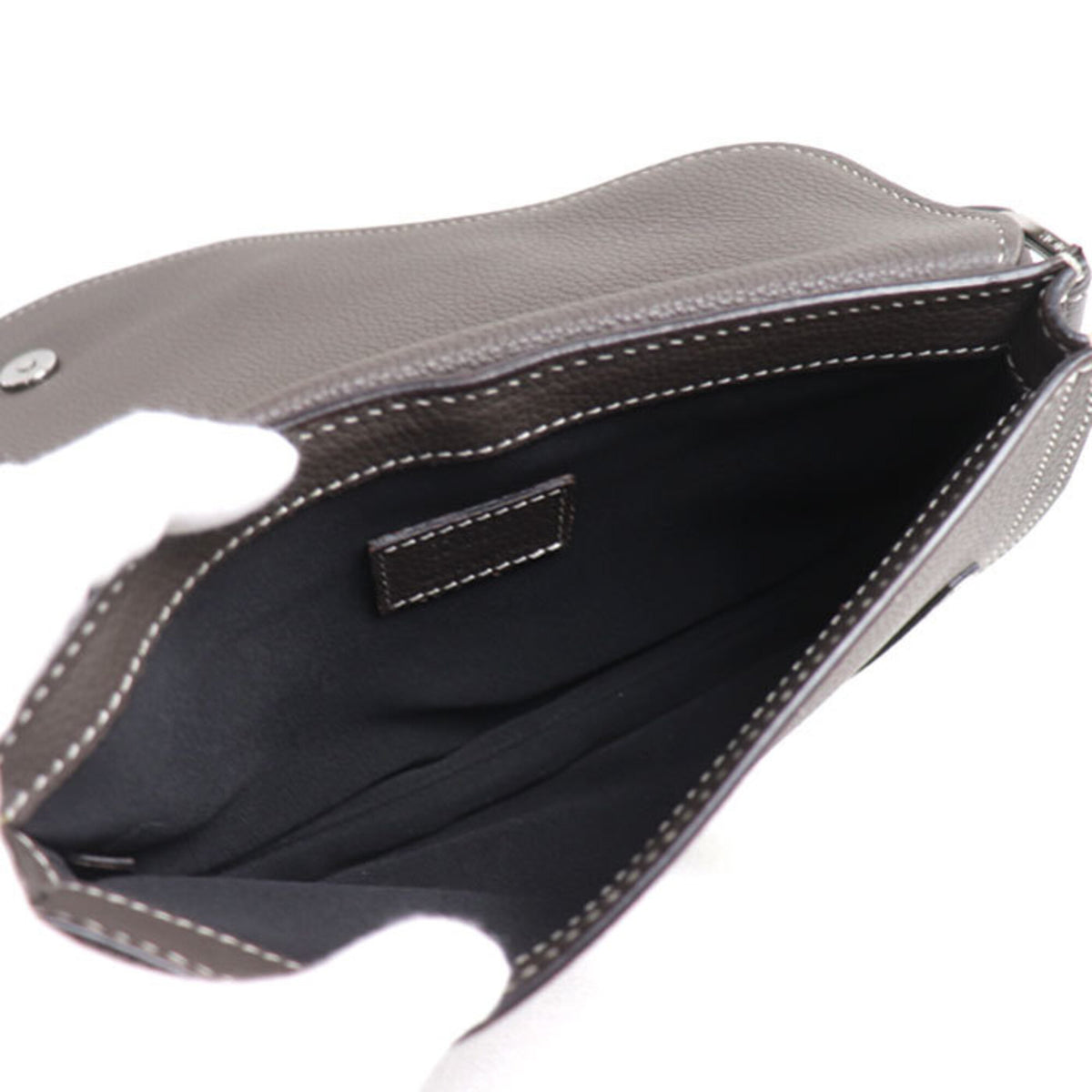 Christian Dior Brown Gray Leather Sling Bag (Pre-Owned)