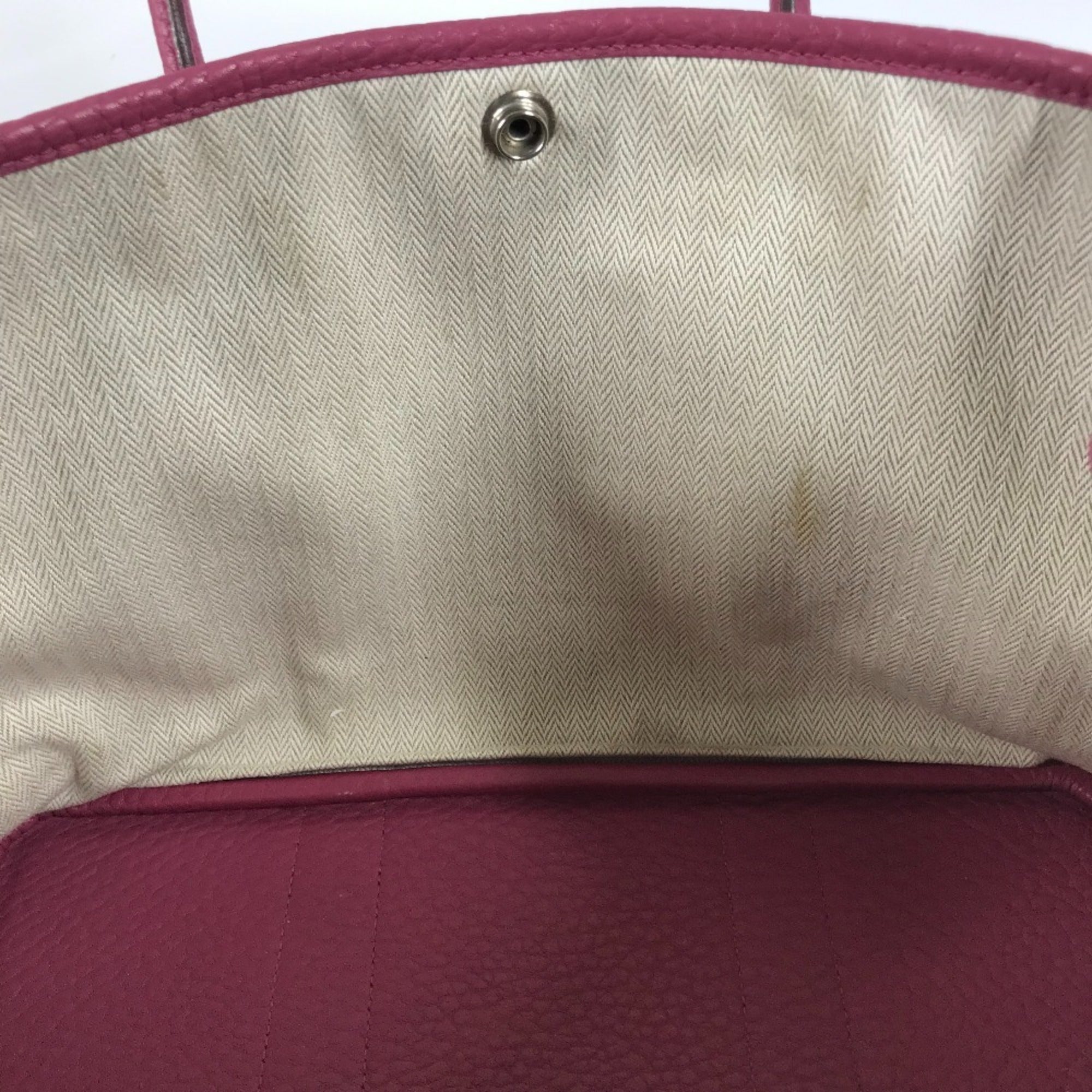 Hermes Garden Purple Tosca Negonda Leather Handbag Tote Bag (Pre-Owned)