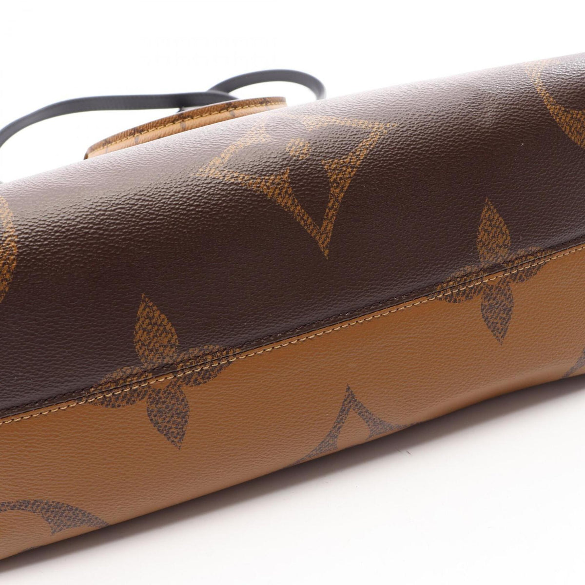 Louis Vuitton Beige Brown Coated Canvas Leather Handbag Tote Bag (Pre-Owned)