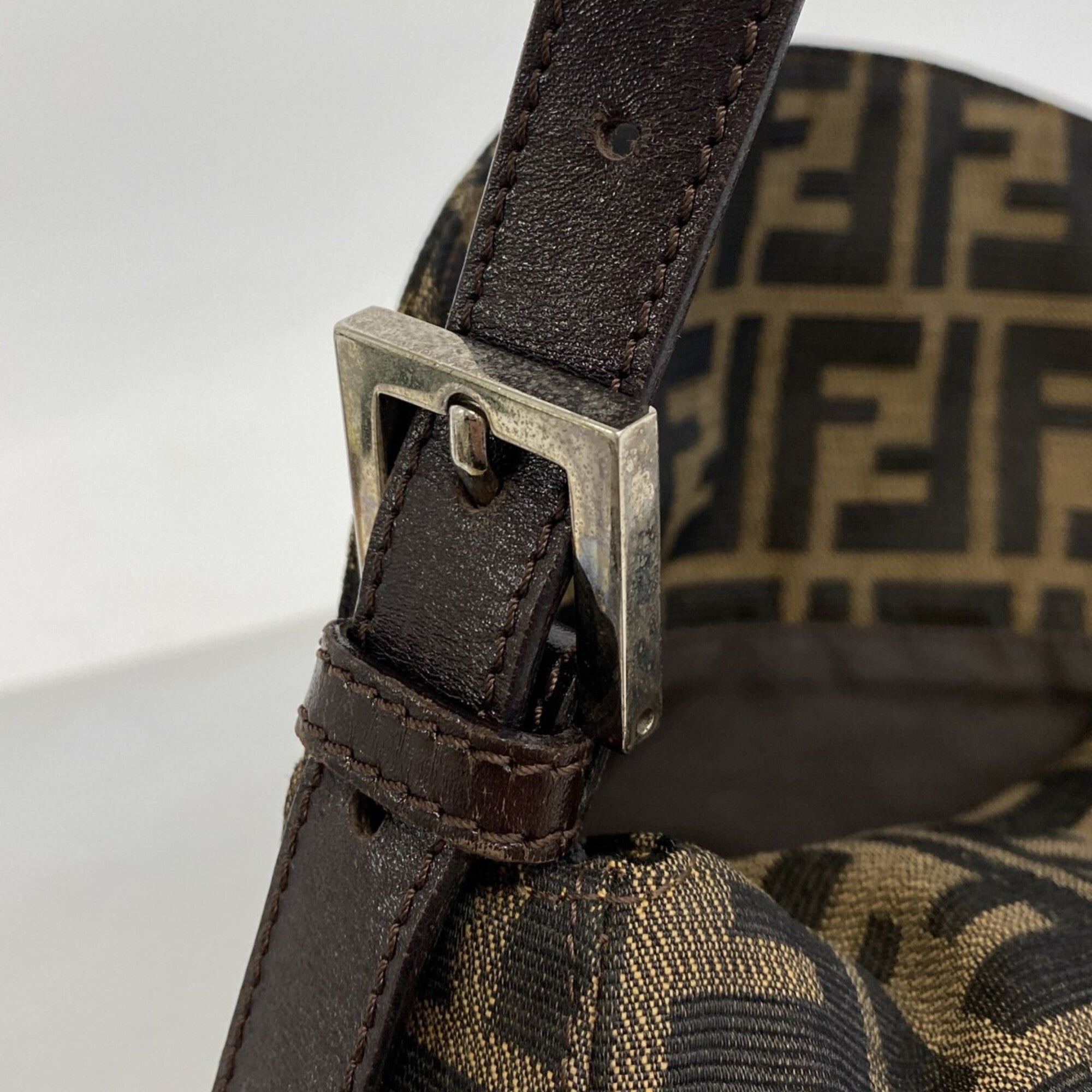 Fendi Brown Nylon Canvas Handbag (Pre-Owned)