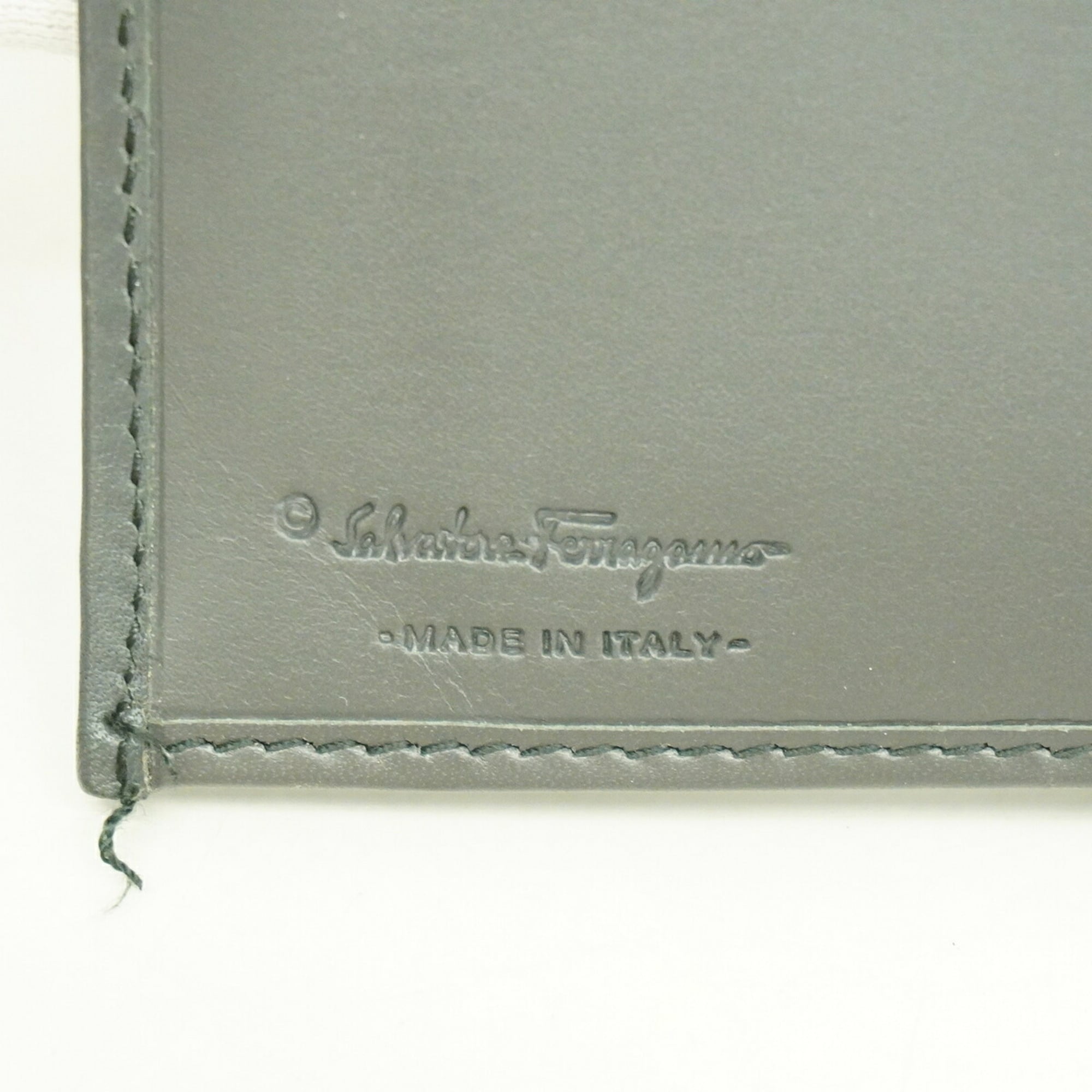 Salvatore Ferragamo Gray Canvas Long Wallet (Bi-Fold) (Pre-Owned)