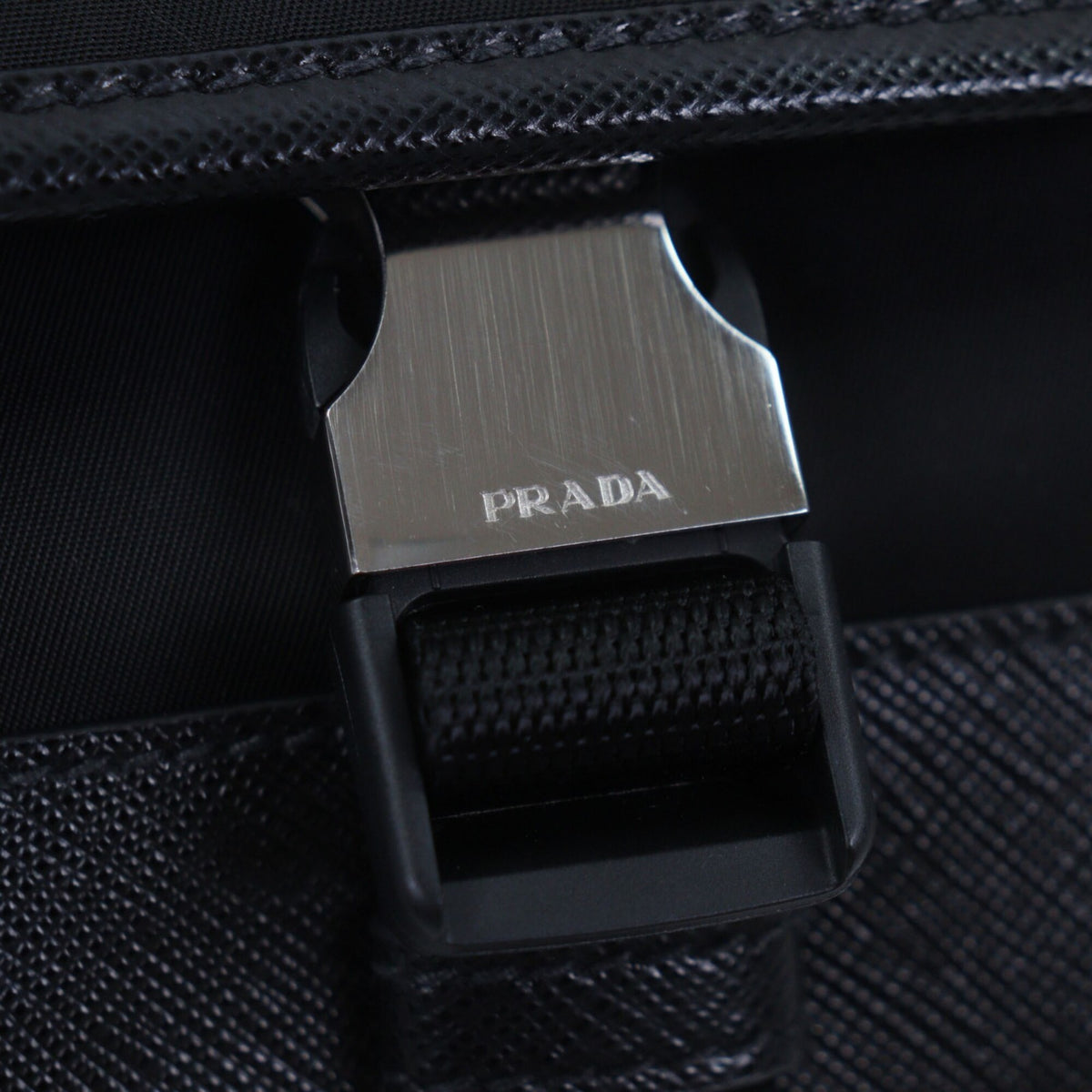 Prada Black Nylon Leather Sling Bag (Pre-Owned)