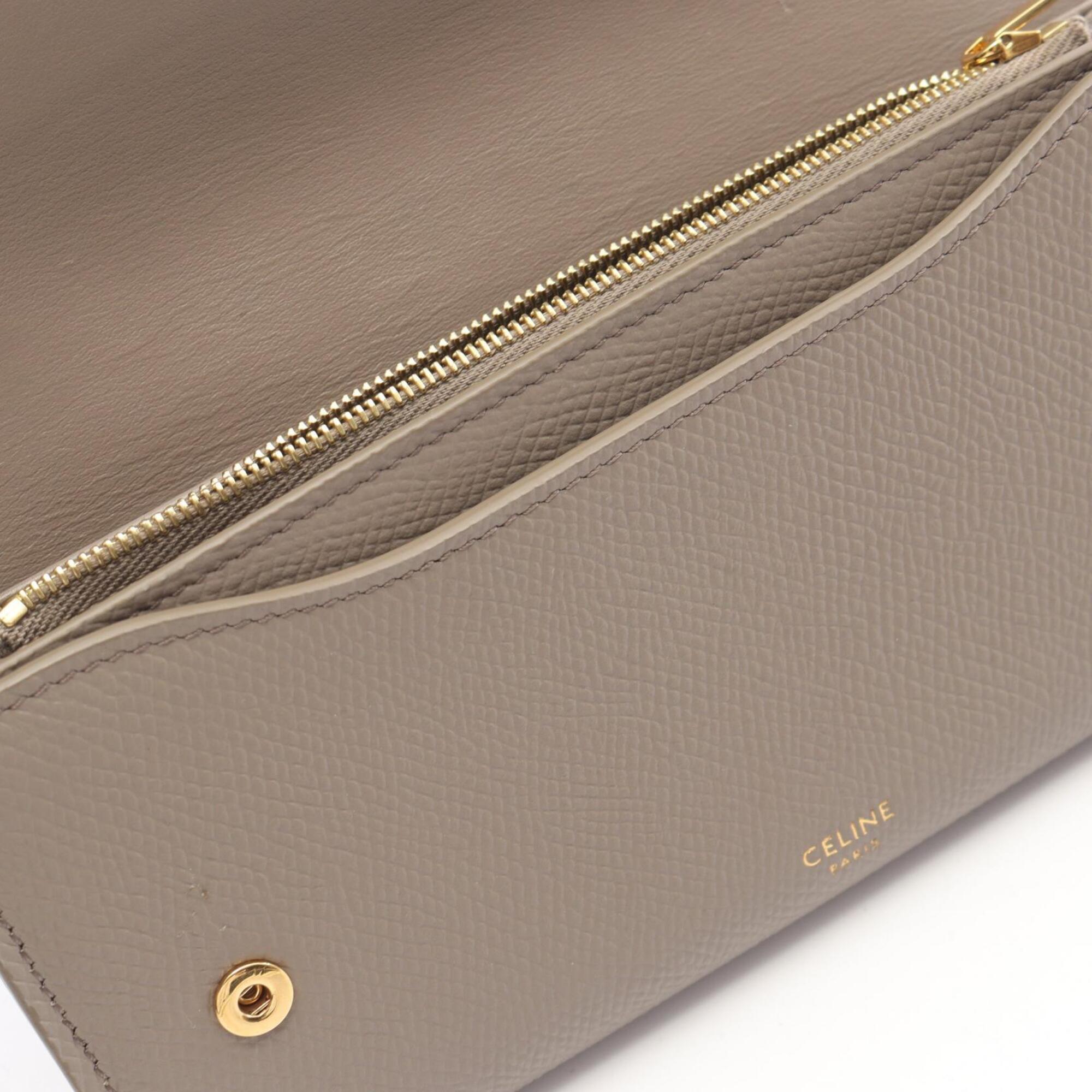 Celine Beige Leather Long Wallet (Bi-Fold) (Pre-Owned)