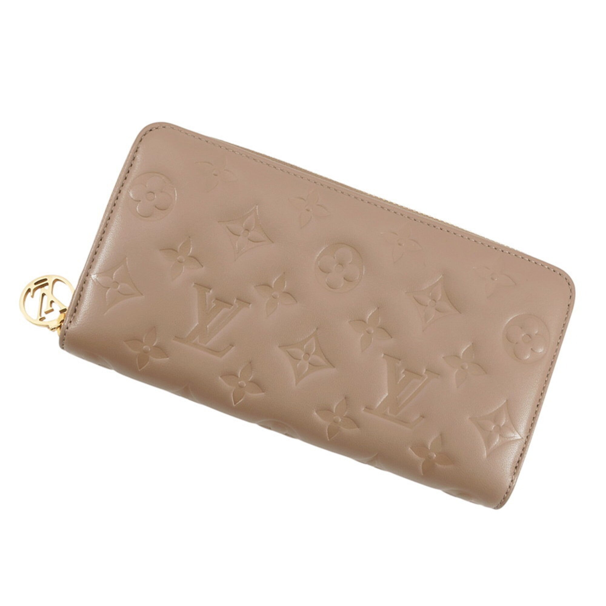 Louis Vuitton Grayish Taupe Monogram Leather Long Wallet (Bi-Fold) (Pre-Owned)